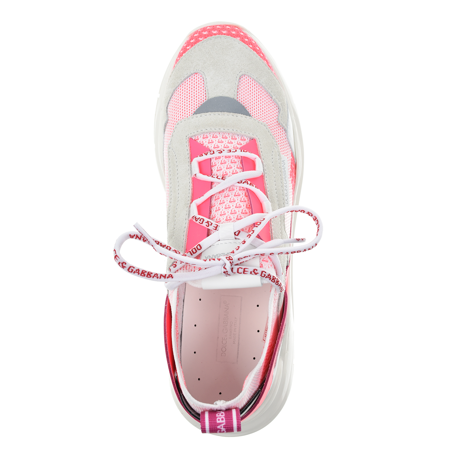Розовые кроссовки с эластичными деталями Dolce&Gabbana детские, размер 32, цвет розовый - фото 4
