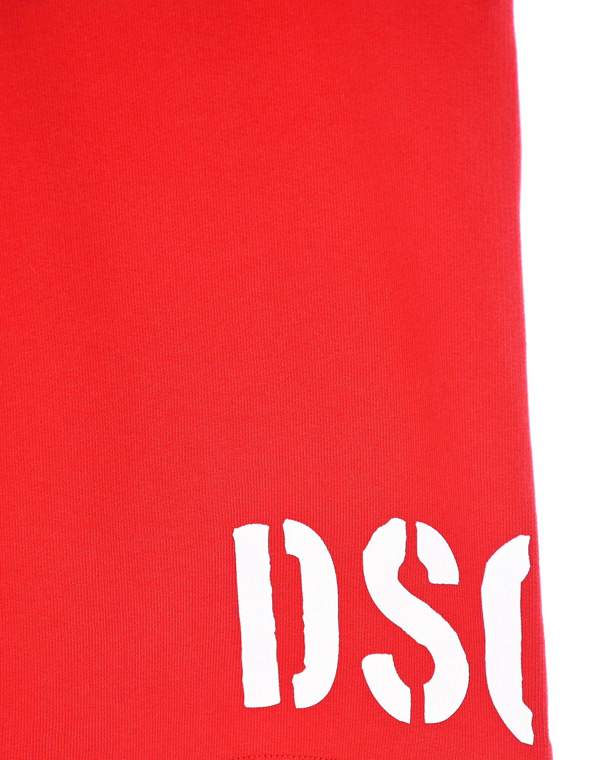 Красные трикотажные бермуды с белым логотипом Dsquared2 детские - фото 3
