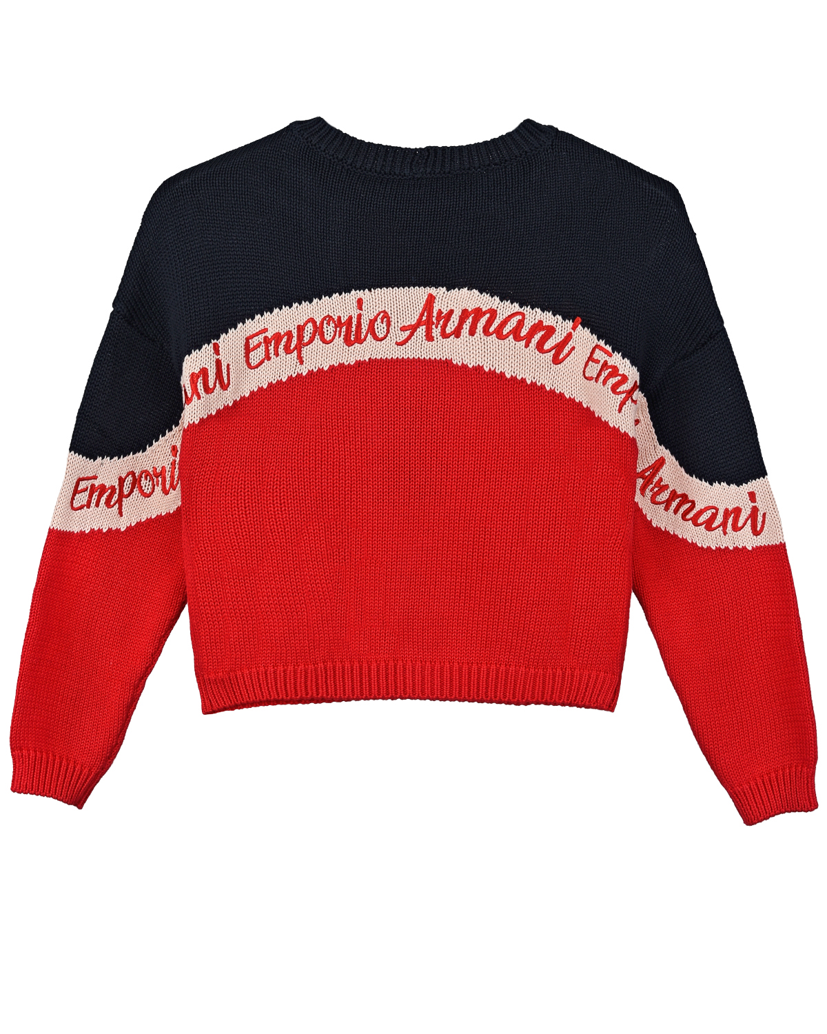 Хлопковый свитер colorblock Emporio Armani детский - фото 2