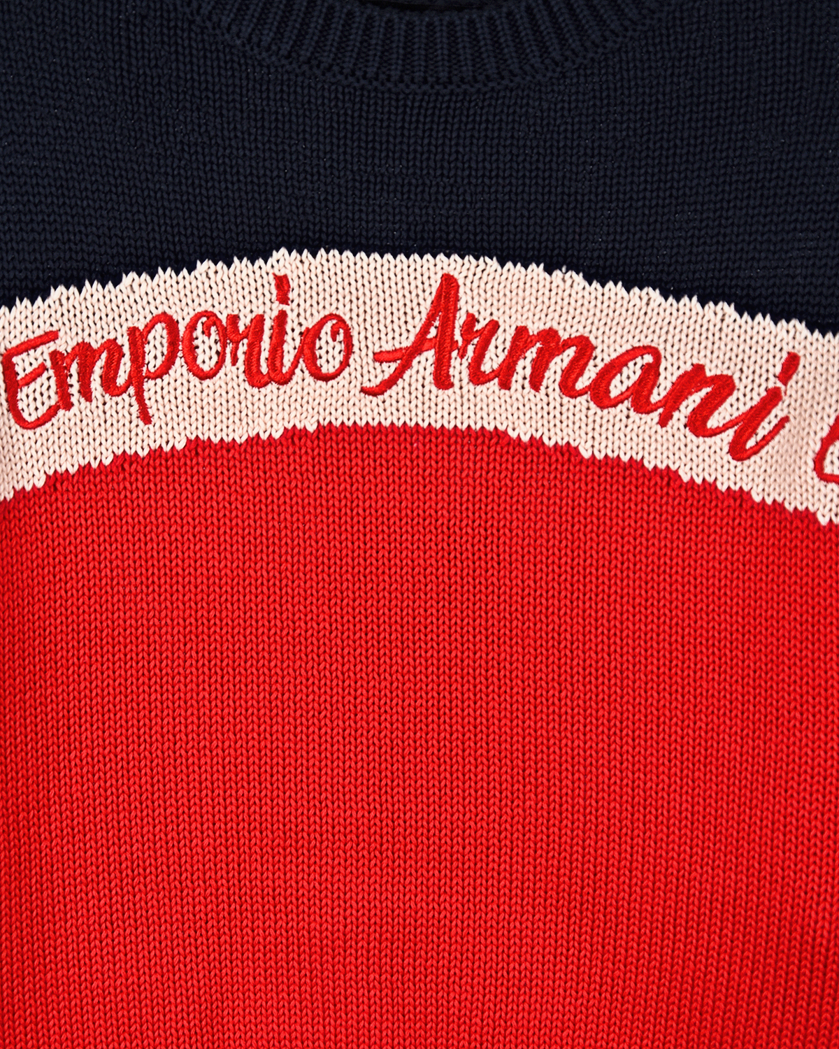 Хлопковый свитер colorblock Emporio Armani детский - фото 3