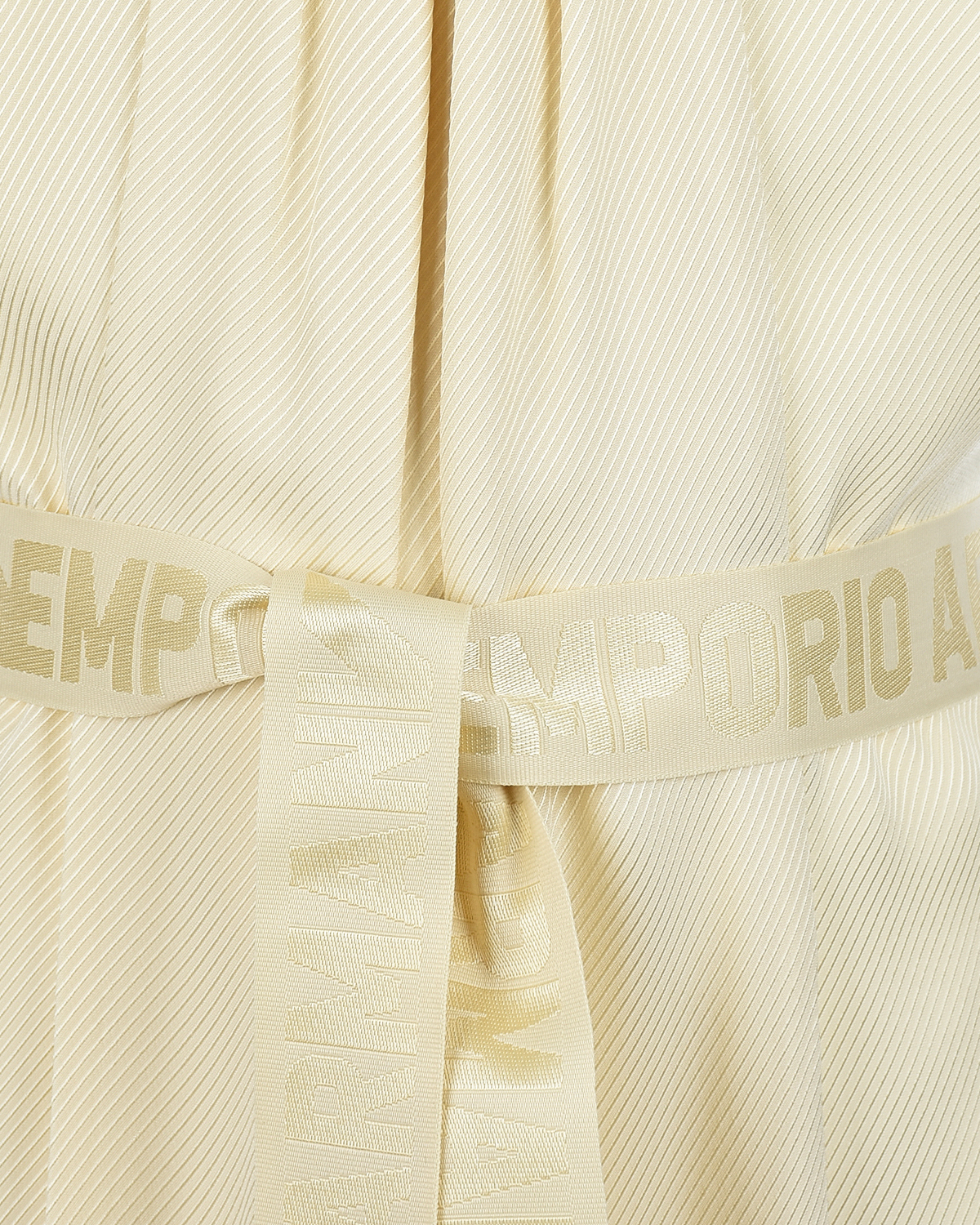 Кремовое платье с логотипом на поясе Emporio Armani детское, размер 140, цвет кремовый - фото 3