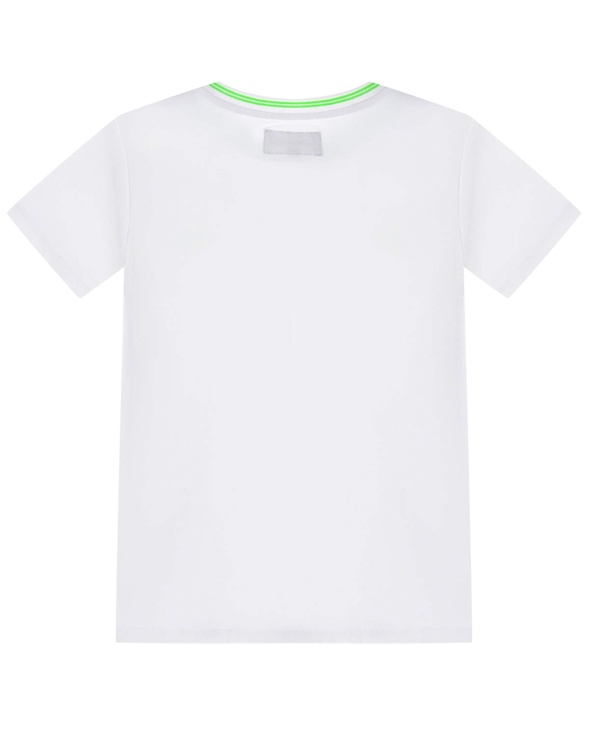 Белая футболка с зеленой отделкой Emporio Armani детская, размер 104, цвет белый - фото 2