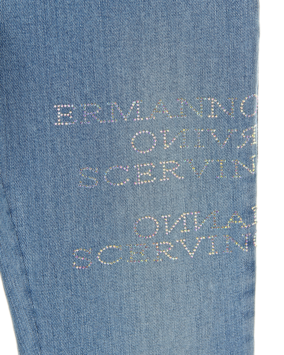 Голубые джинсы со стразами Ermanno Scervino детские - фото 3