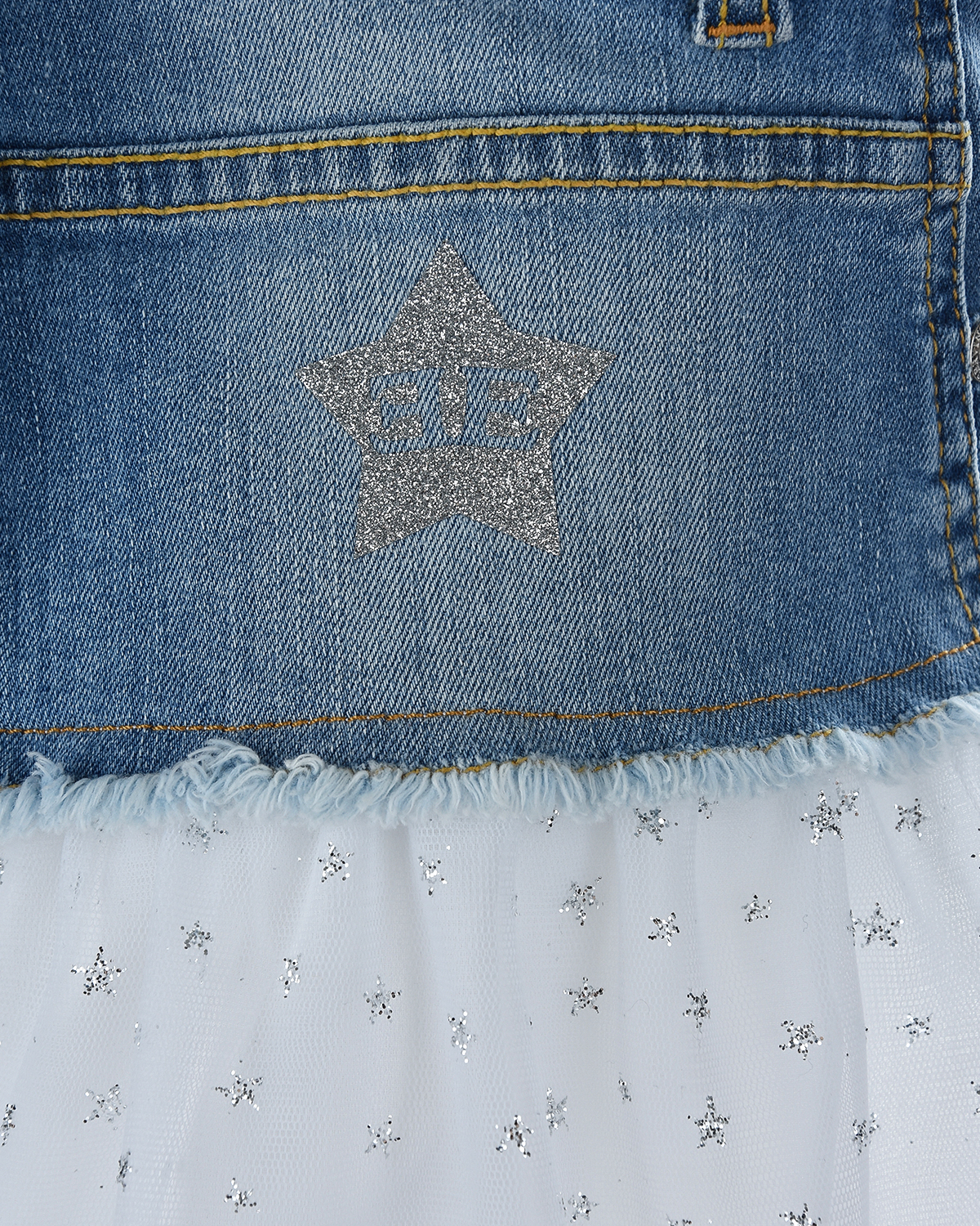 Джинсовая юбка с многослойной оборкой Ermanno Scervino детская - фото 3