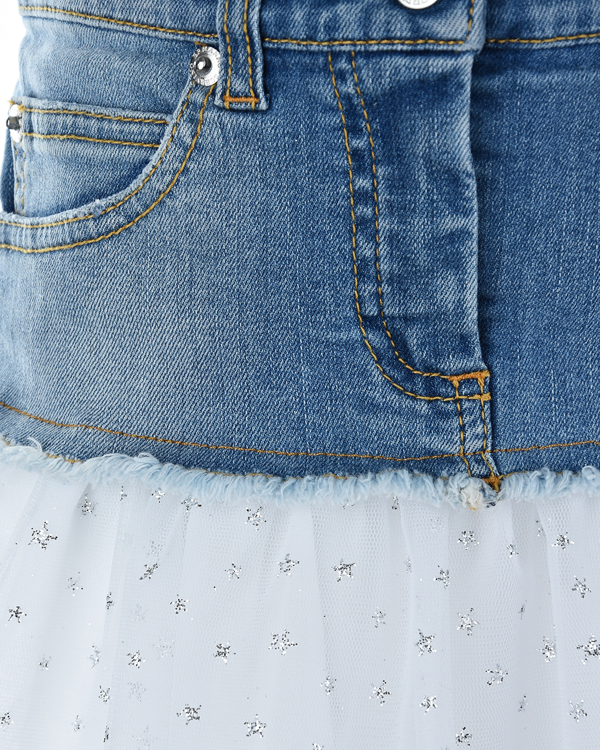 Джинсовая юбка с многослойной оборкой Ermanno Scervino детская - фото 4
