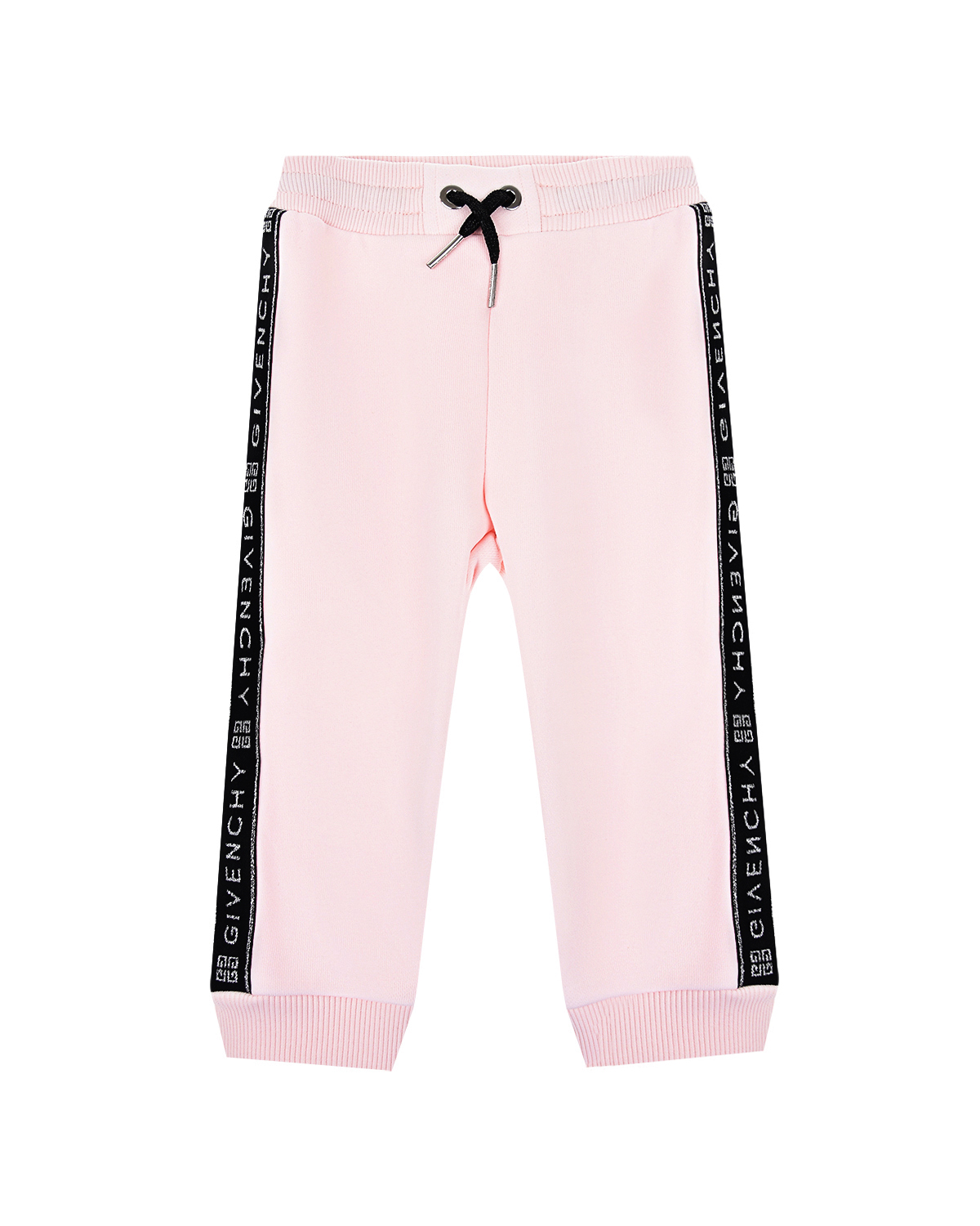 Розовые спортивные брюки с черными лампасами Givenchy детские - фото 1