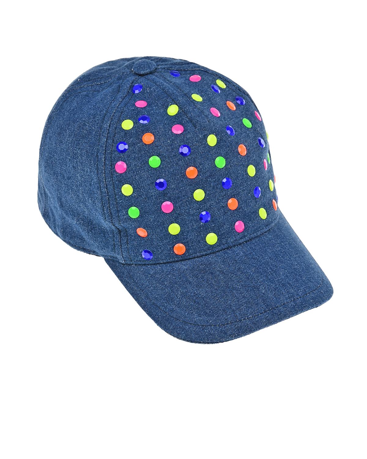 Джинсовая кепка со стразами Il Trenino детская, размер 52, цвет нет цвета