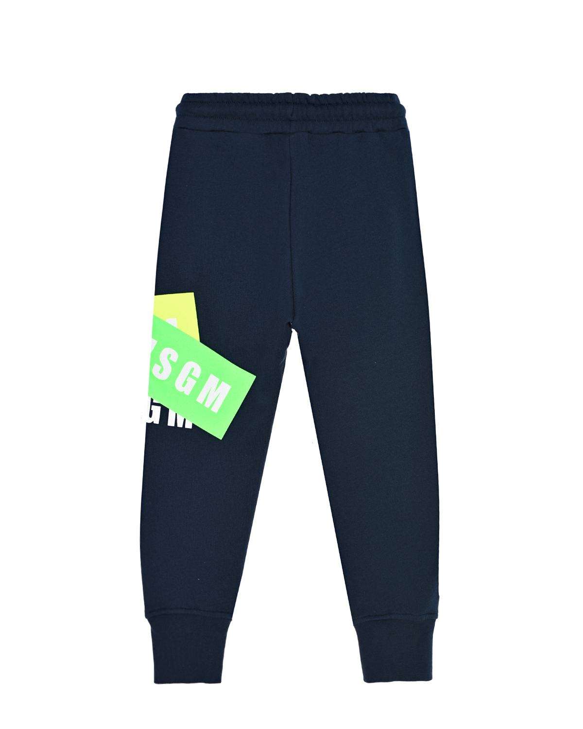 Темно-синие спортивные брюки принто "патчи" MSGM детское, размер 104, цвет синий - фото 2
