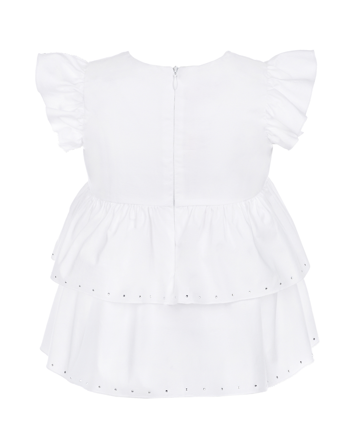 Белое платье с рукавами-крылышками Miss Blumarine детское, размер 104, цвет белый - фото 2