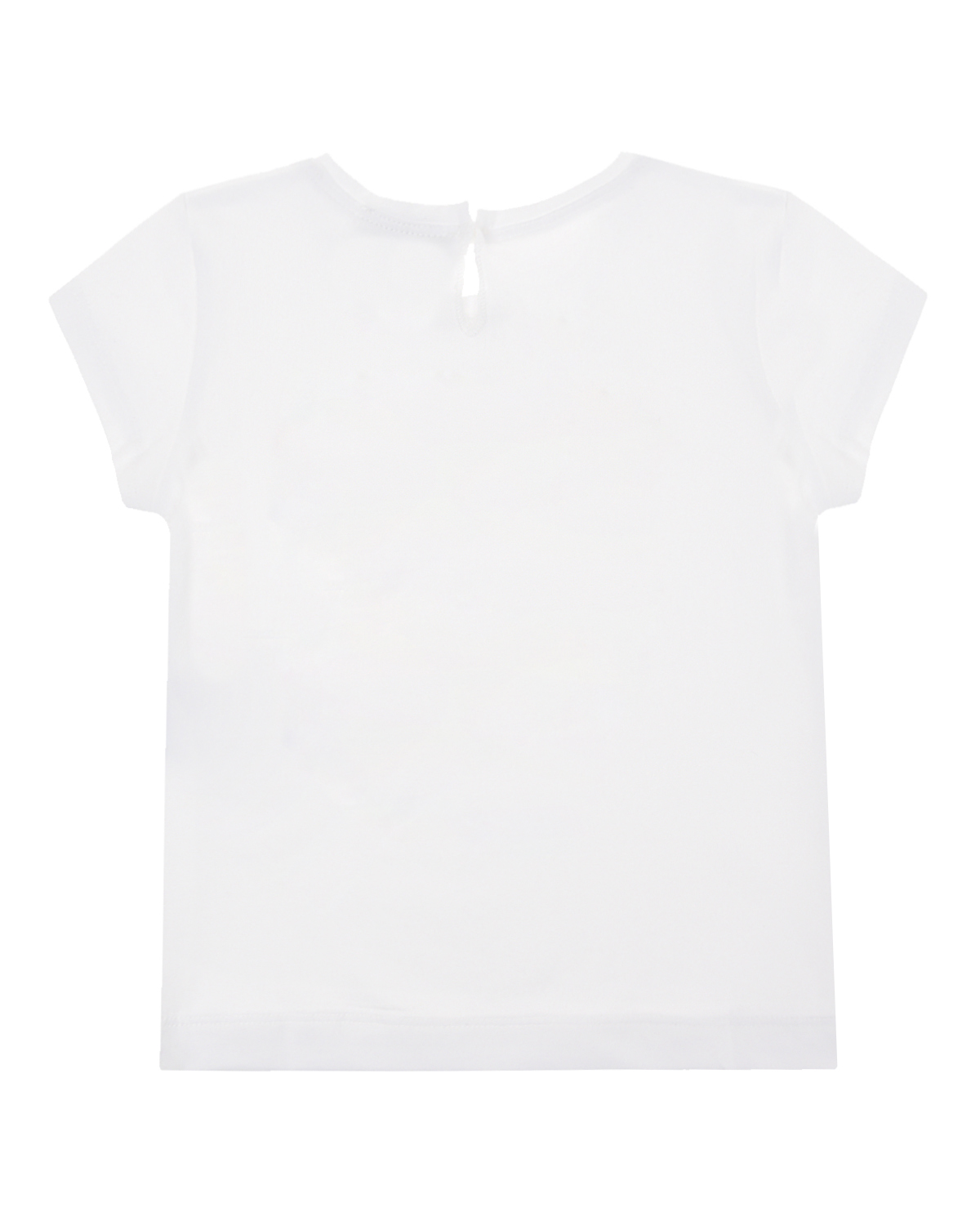 Белая футболка с принтом "три девочки" Monnalisa, размер 86, цвет белый - фото 2