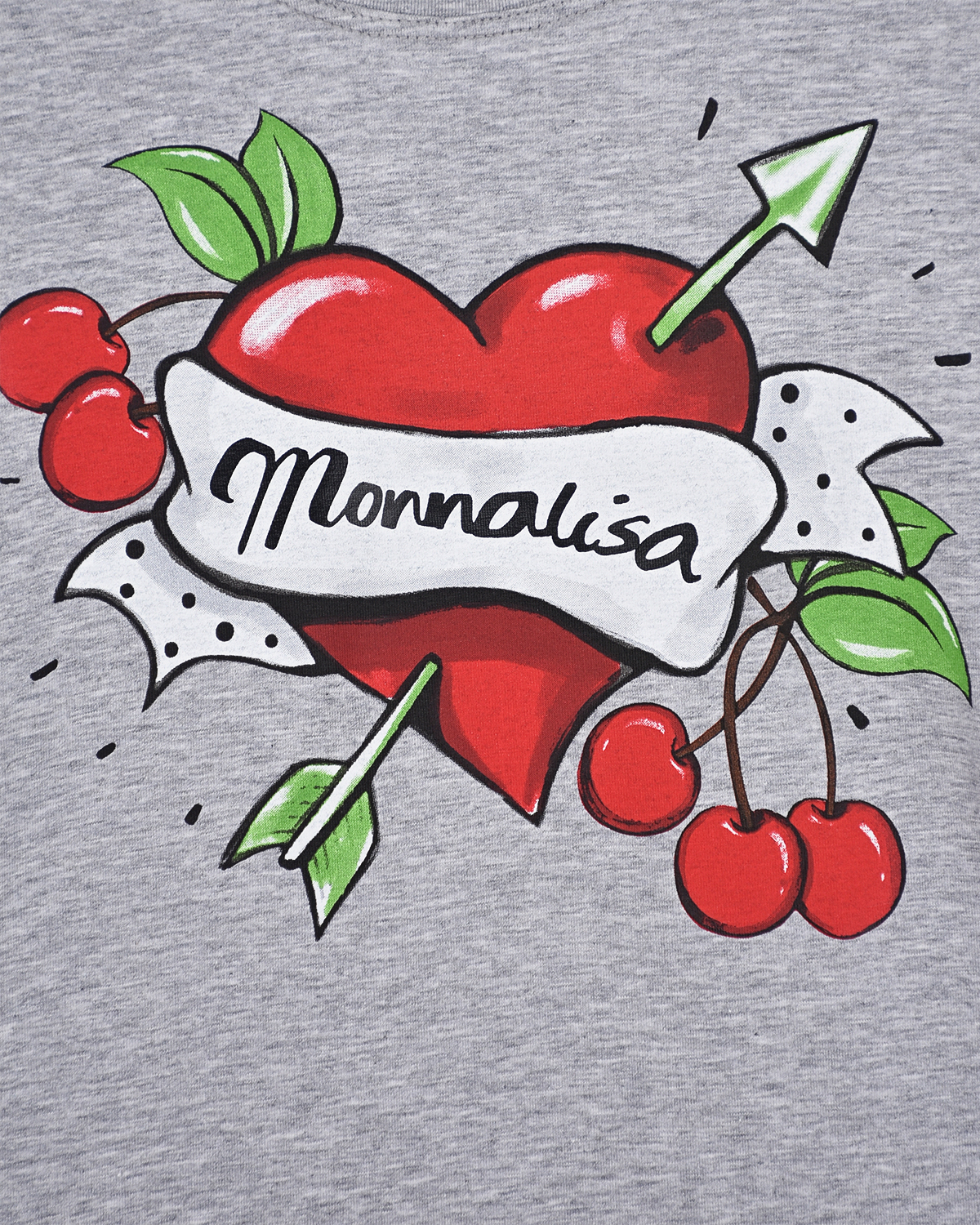 Серая футболка с принтом Monnalisa детская - фото 3