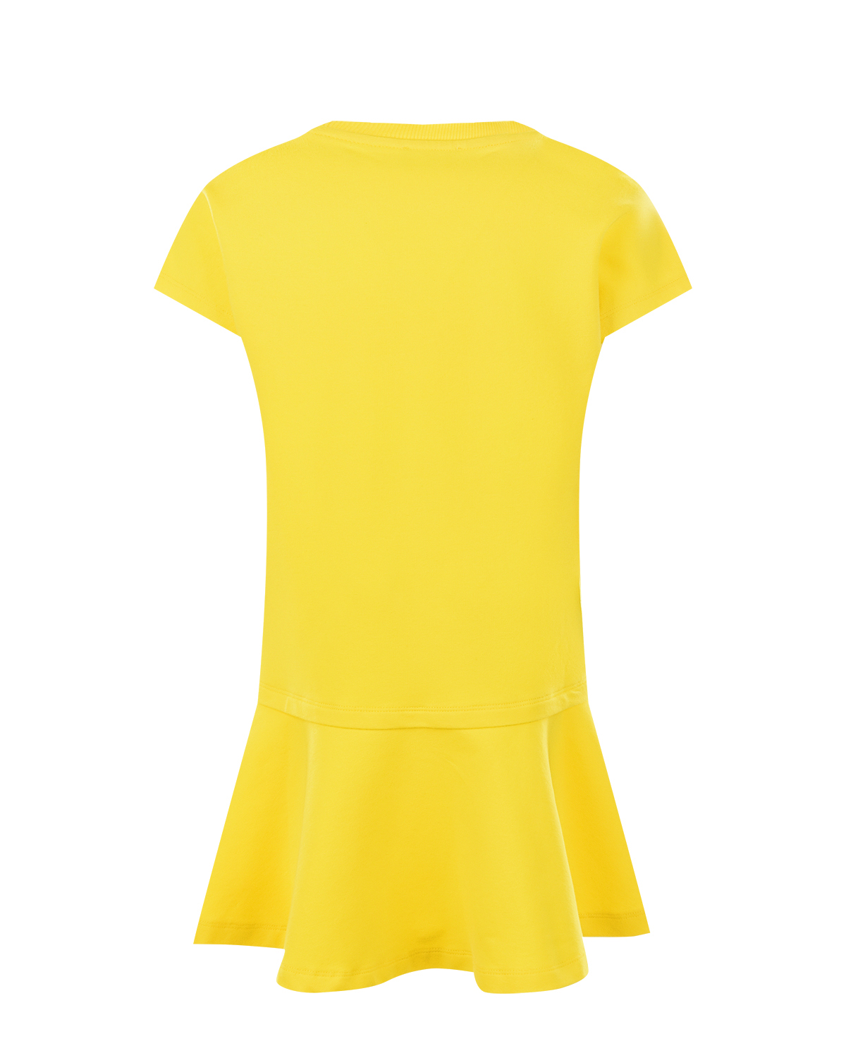 Желтое платье с разноцветным логотипом Moschino детское - фото 2