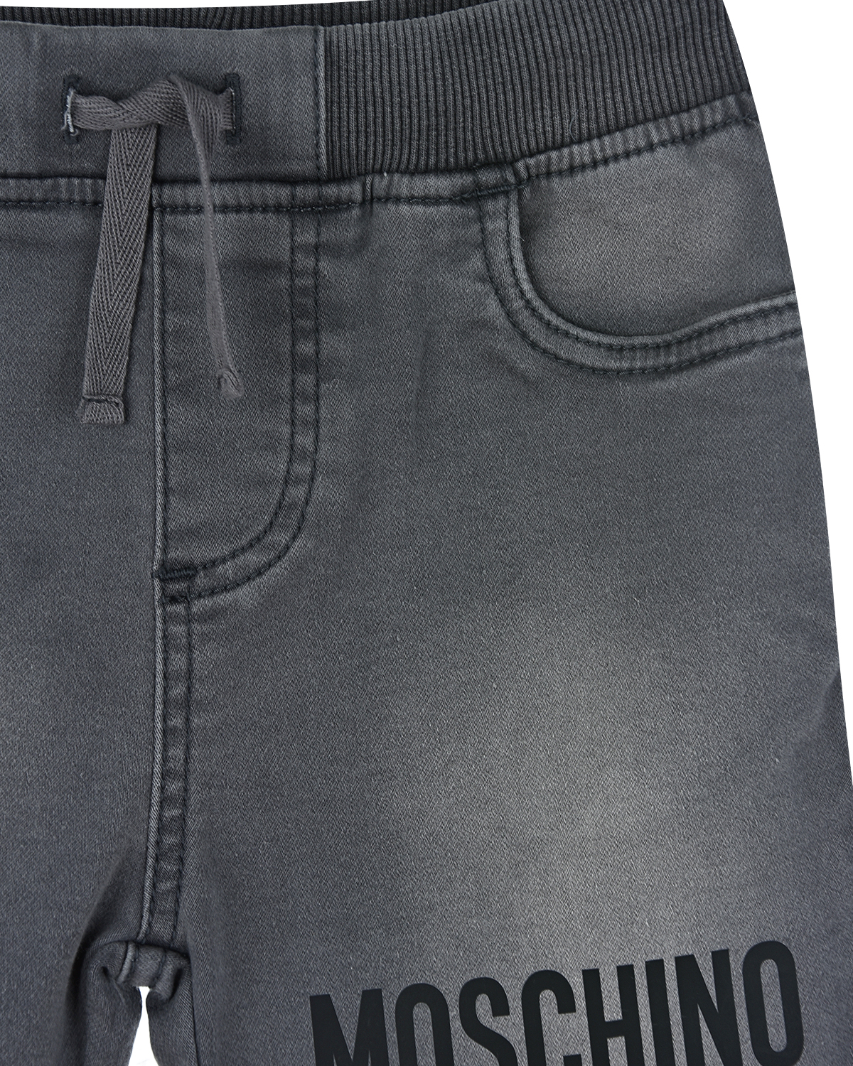 Серые трикотажные шорты с логотипом Moschino детские - фото 3