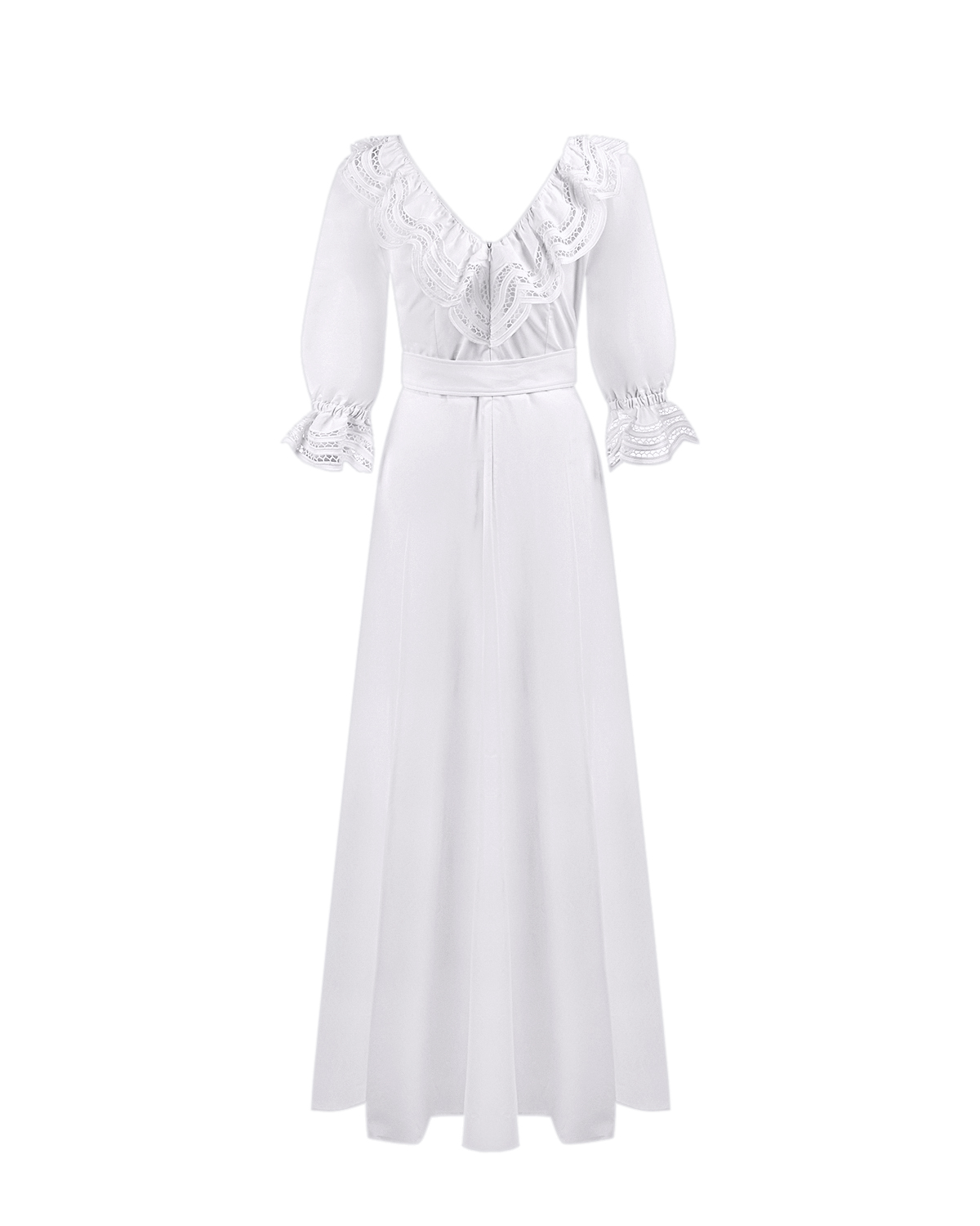 Белое платье с воланами Parosh, размер 38, цвет белый - фото 5