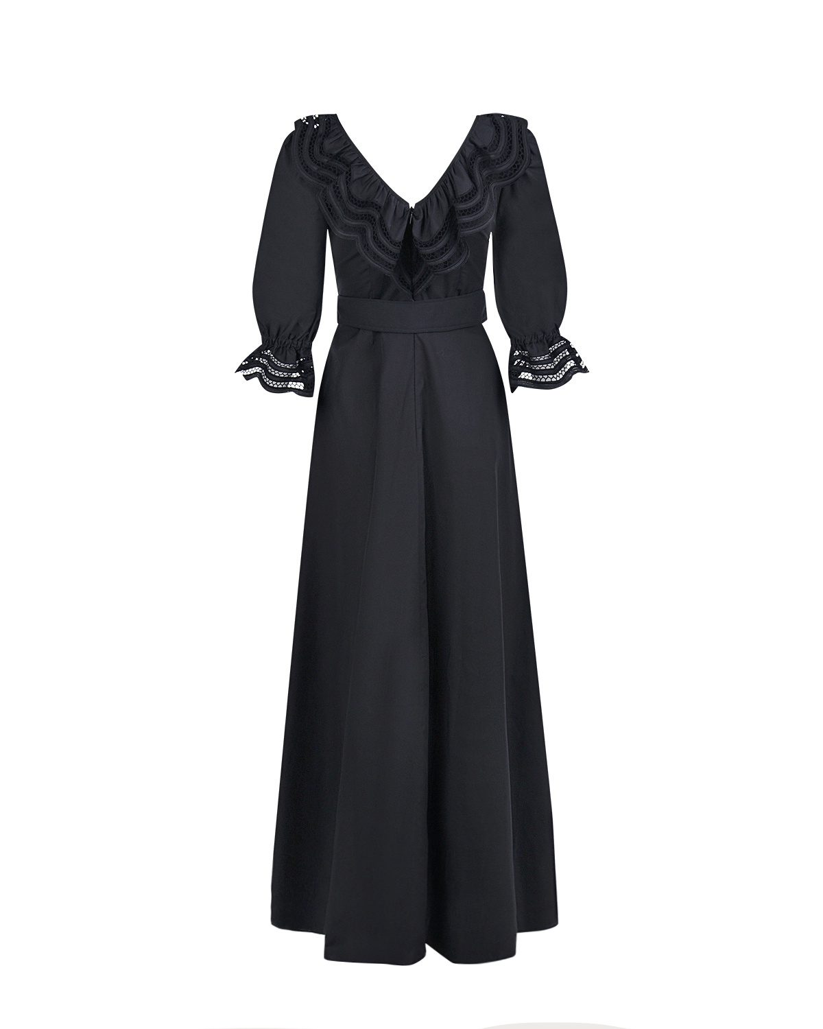 Черное платье с воланами Parosh, размер 38, цвет черный - фото 5