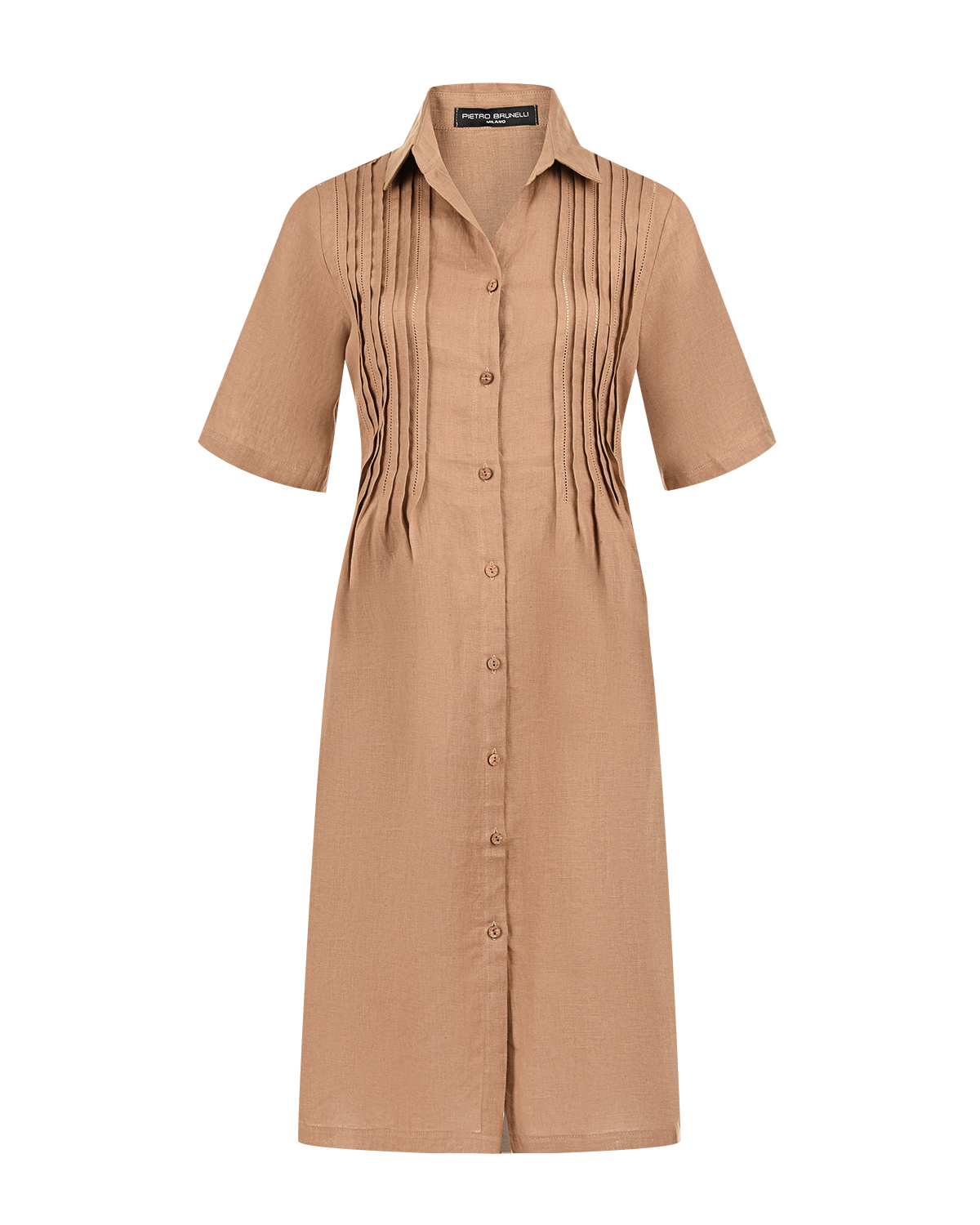 Льняное платье Celestre Pietro Brunelli, размер 42, цвет коричневый