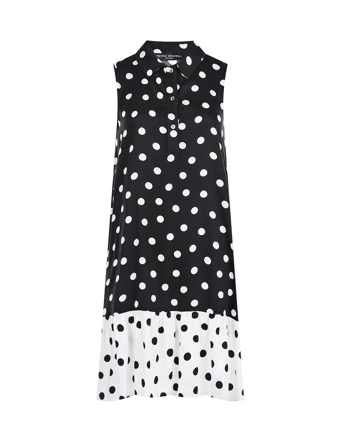 Черно-белое платье в горошек Pietro Brunelli, размер 40, цвет черный