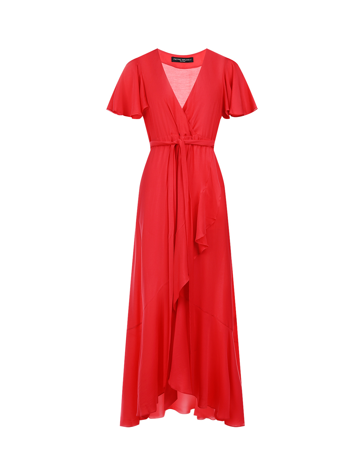 Малиновое платье для беременных с оборкой Pietro Brunelli, размер 40, цвет бордовый