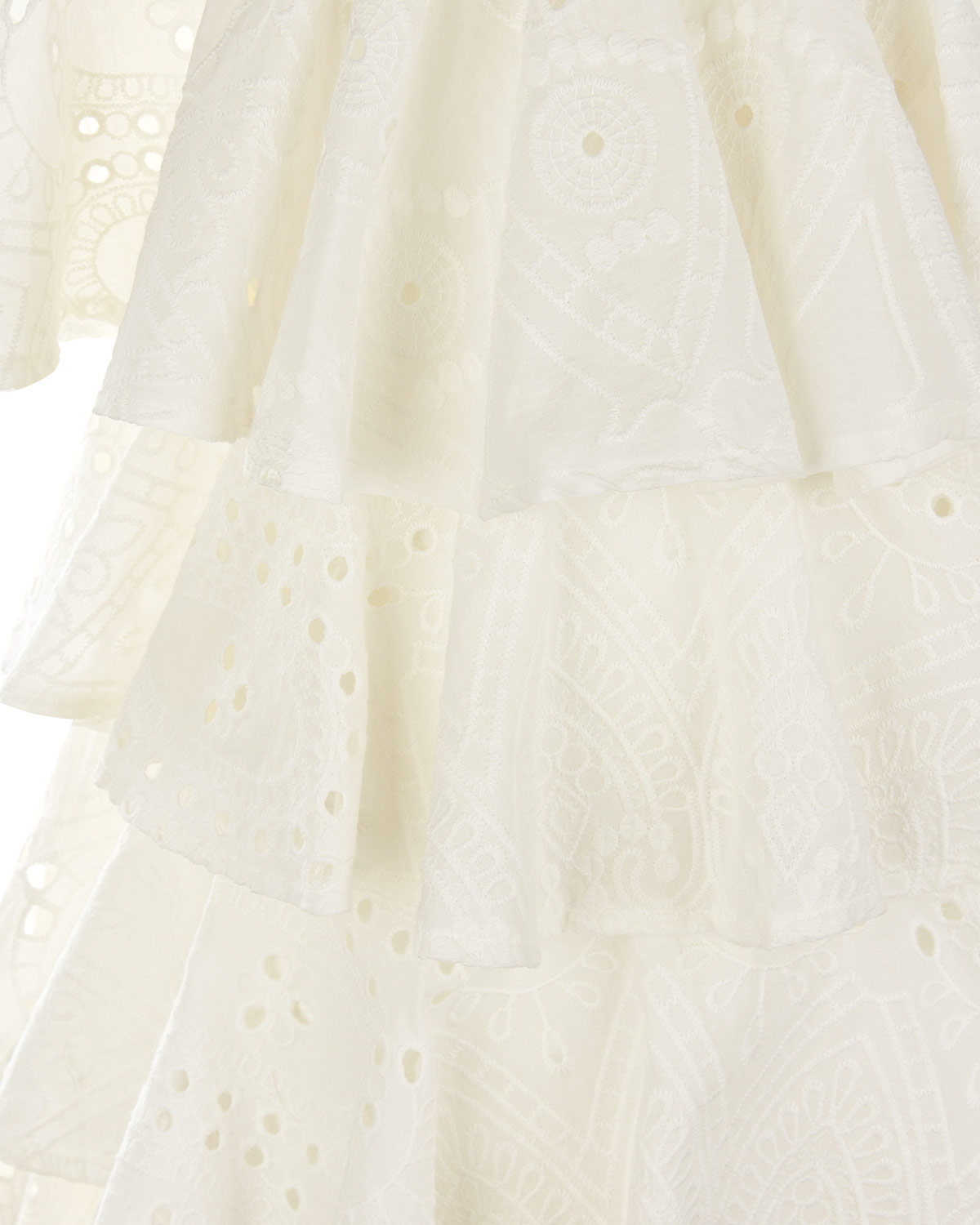 Белое платье с оборками Stella Jean детское - фото 3