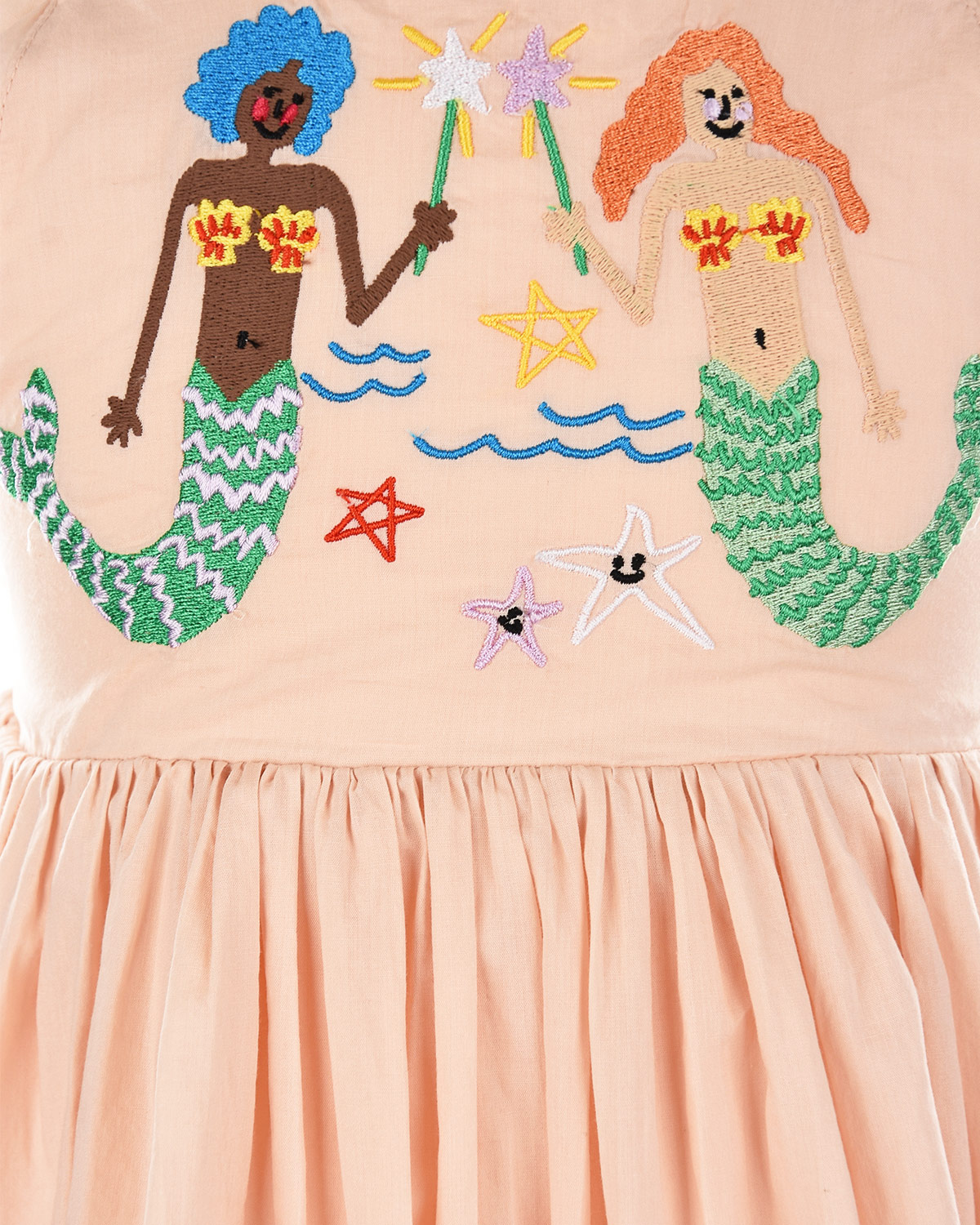 Розовое платье с вышивкой "русалки" Stella McCartney детское - фото 4