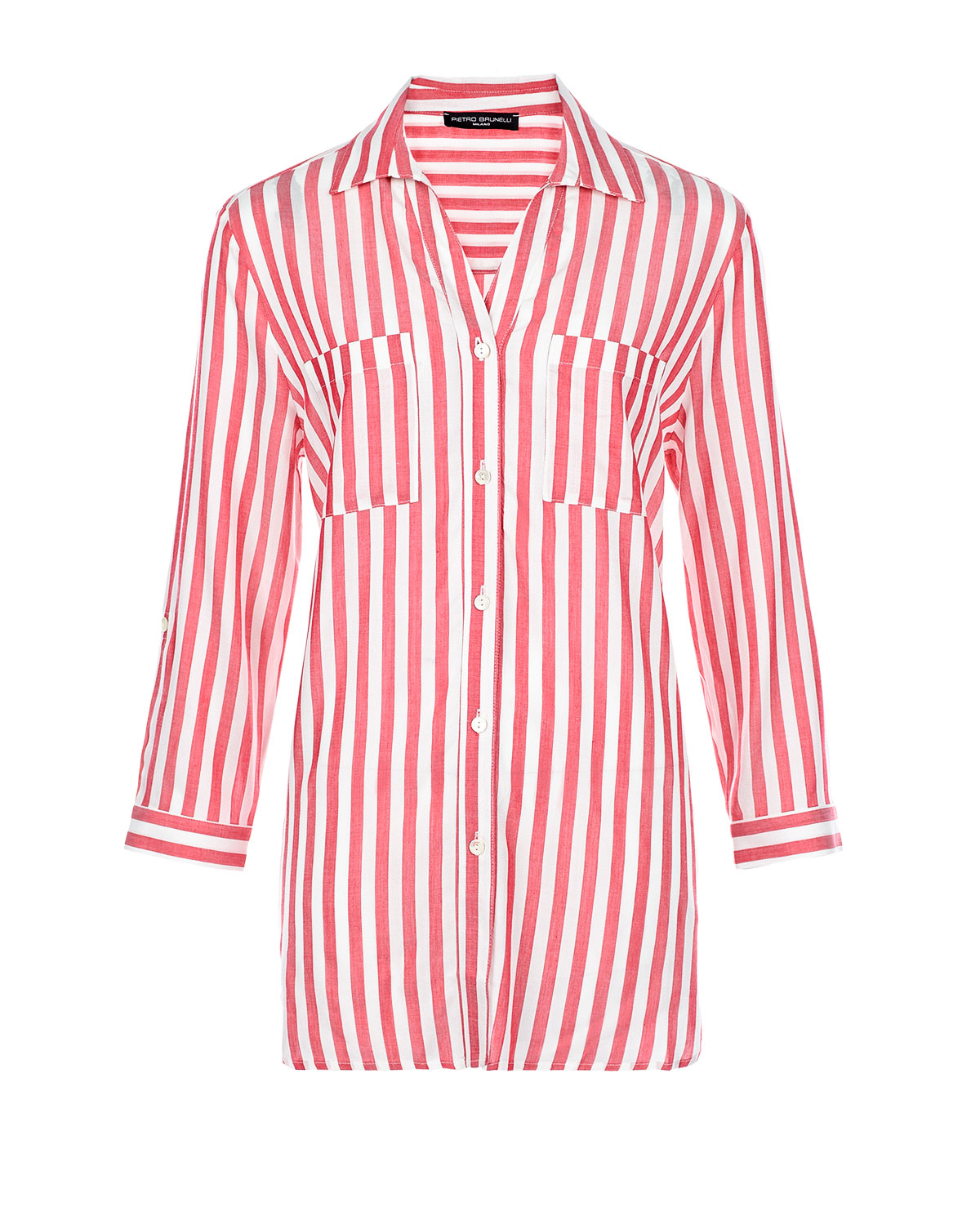 Рубашка для беременных с принтом в полоску Pietro Brunelli, размер 40, цвет мультиколор - фото 1