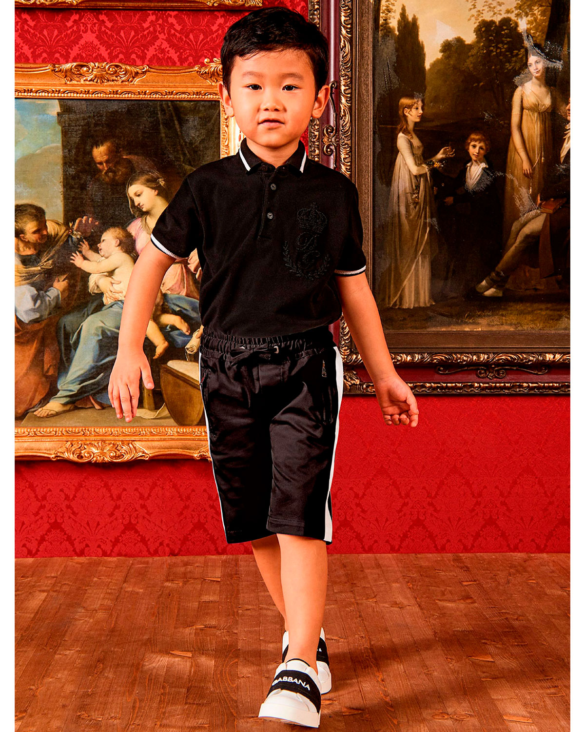 Черные бермуды с лампасами Dolce&Gabbana детские - фото 2