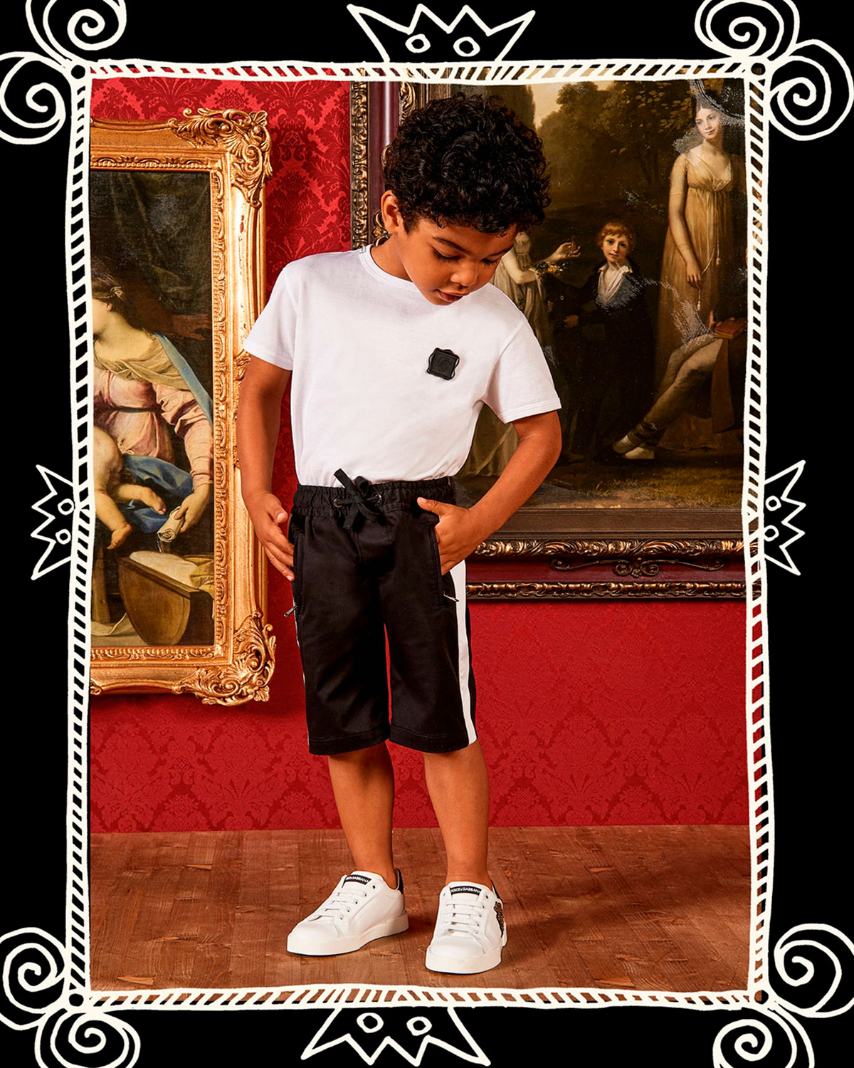 Черные бермуды с лампасами Dolce&Gabbana детские - фото 4