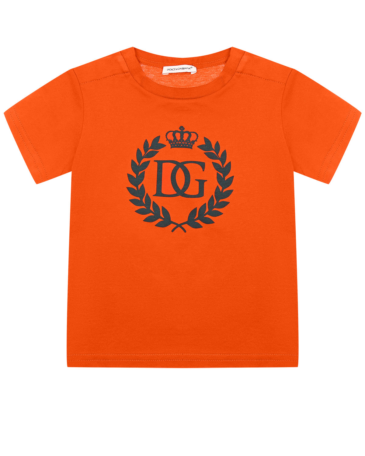 Оранжевая футболка с логотипом Dolce&Gabbana детская - фото 1