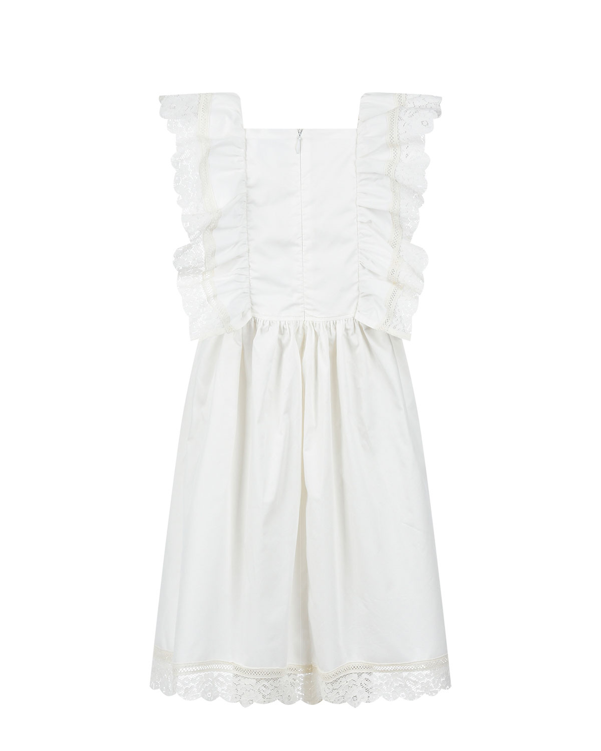 Белое платье из хлопка с отделкой кружевом Aletta детское - фото 2