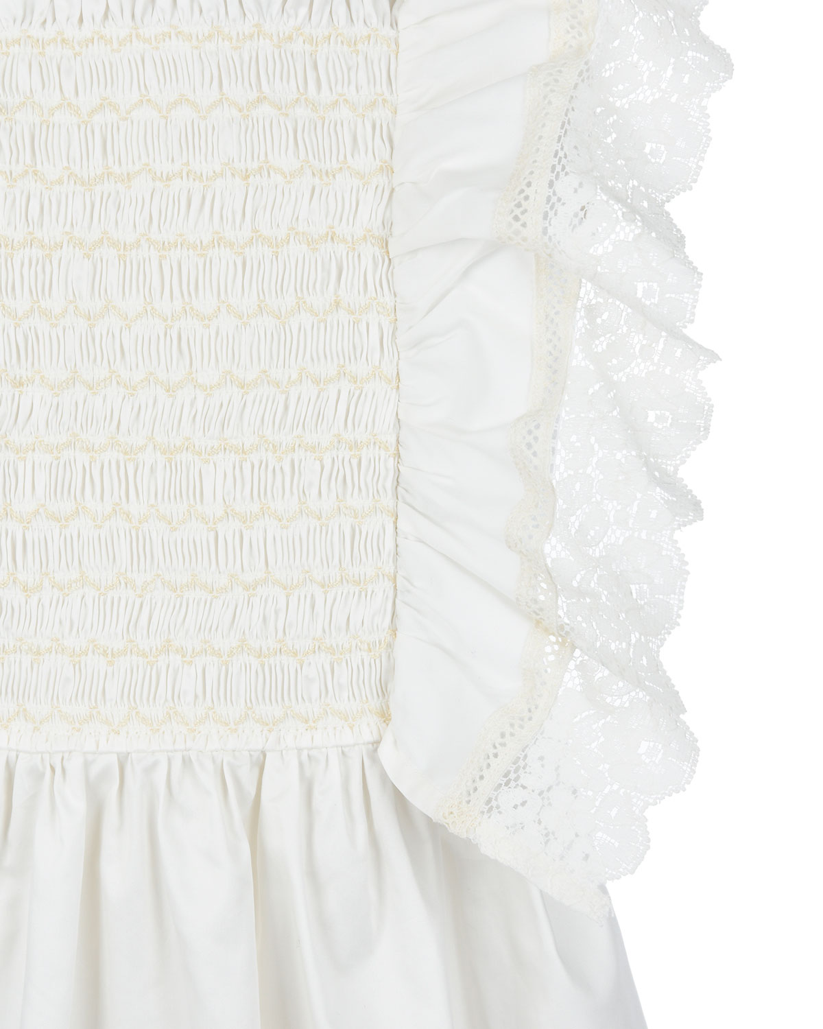 Белое платье из хлопка с отделкой кружевом Aletta детское - фото 3