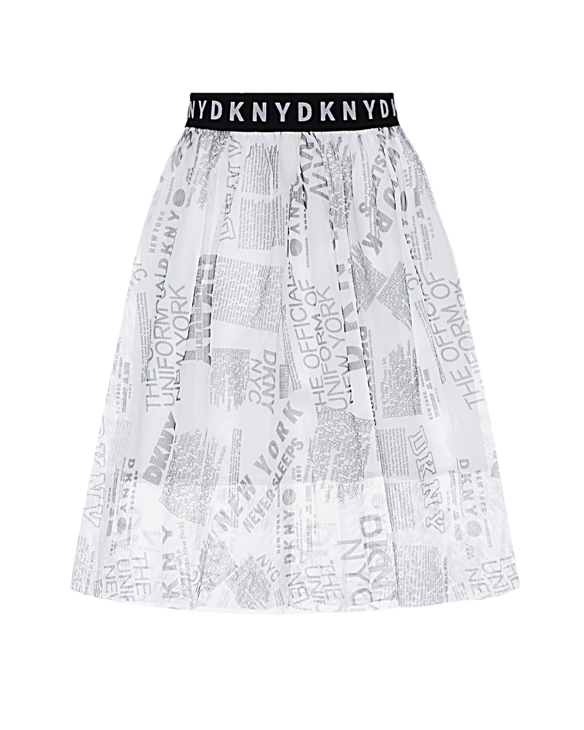 Юбка со сплошным принтом DKNY детская, размер 140, цвет белый - фото 1