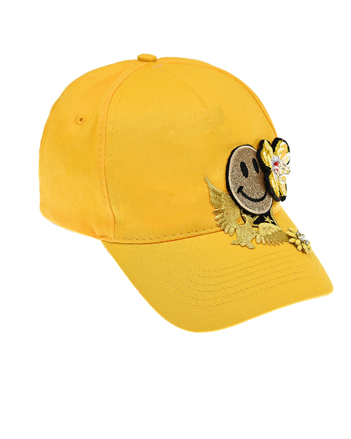 Желтая кепка с аппликациями Regina детская, размер 56, цвет желтый