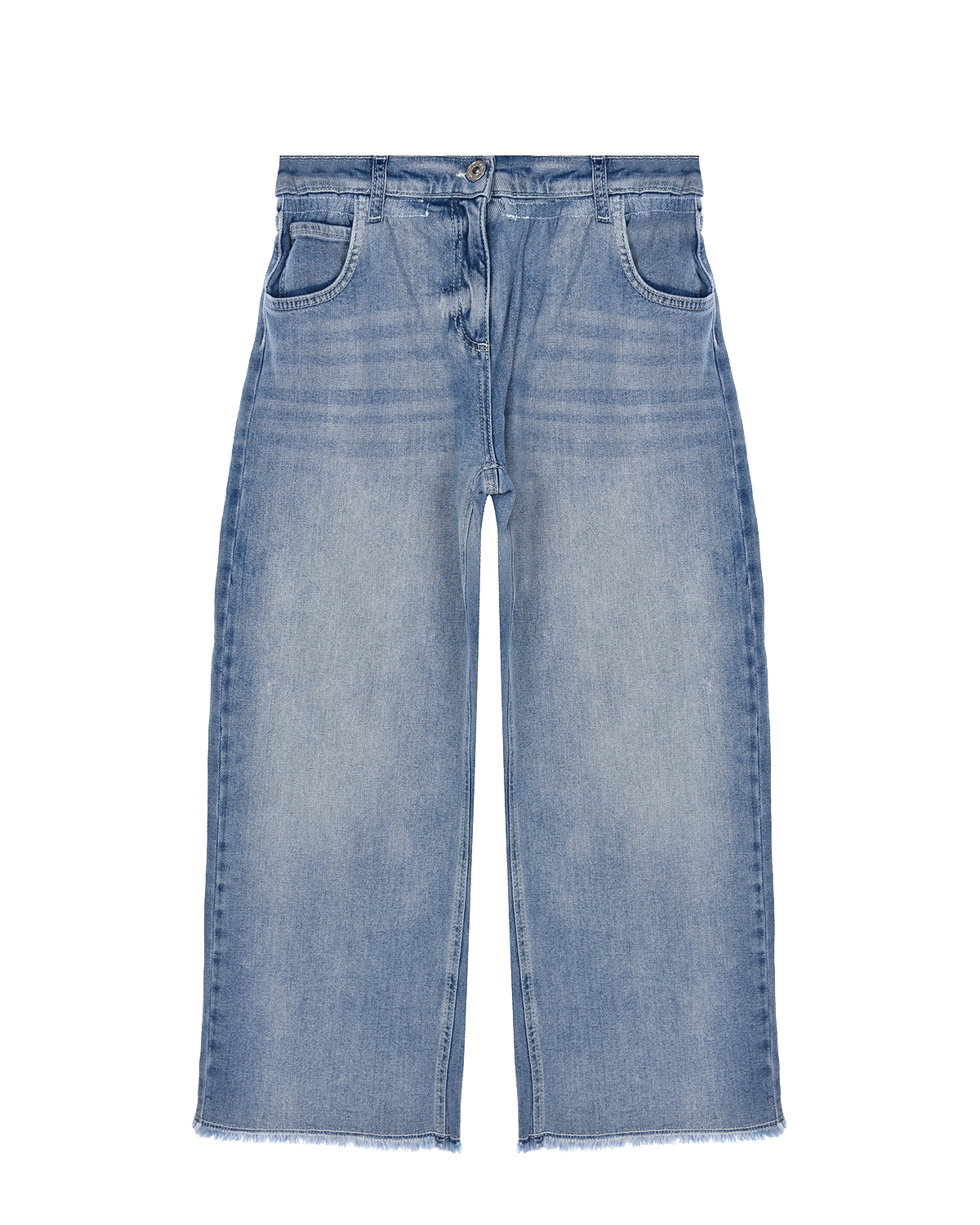 Голубые укороченные джинсы TWINSET детские, размер 140, цвет черный - фото 1