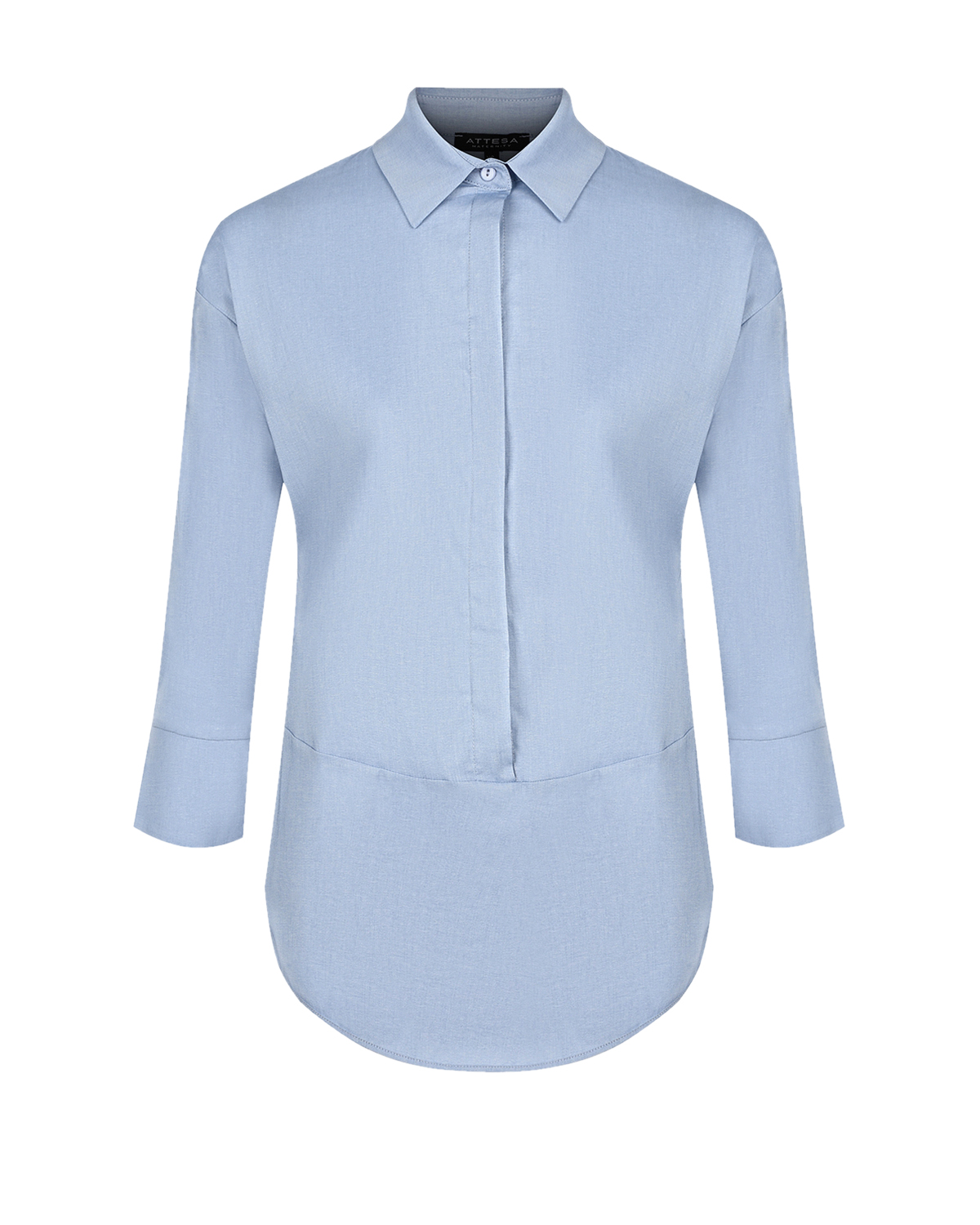 Синяя блуза с рукавами 3/4 Attesa, размер 38, цвет синий Синяя блуза с рукавами 3/4 Attesa - фото 1