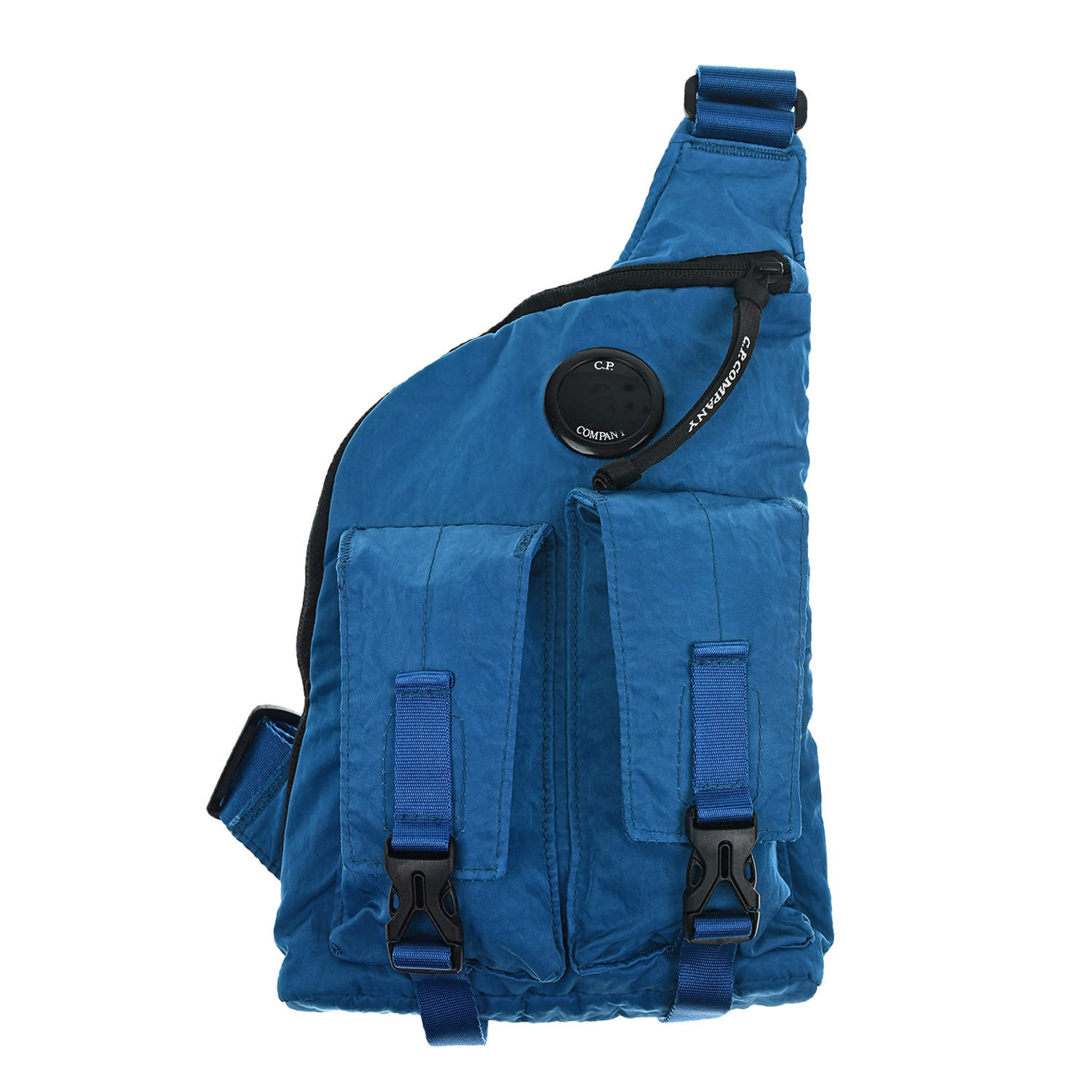 Синяя сумка с черными вставками CP Company детская, размер unica, цвет синий