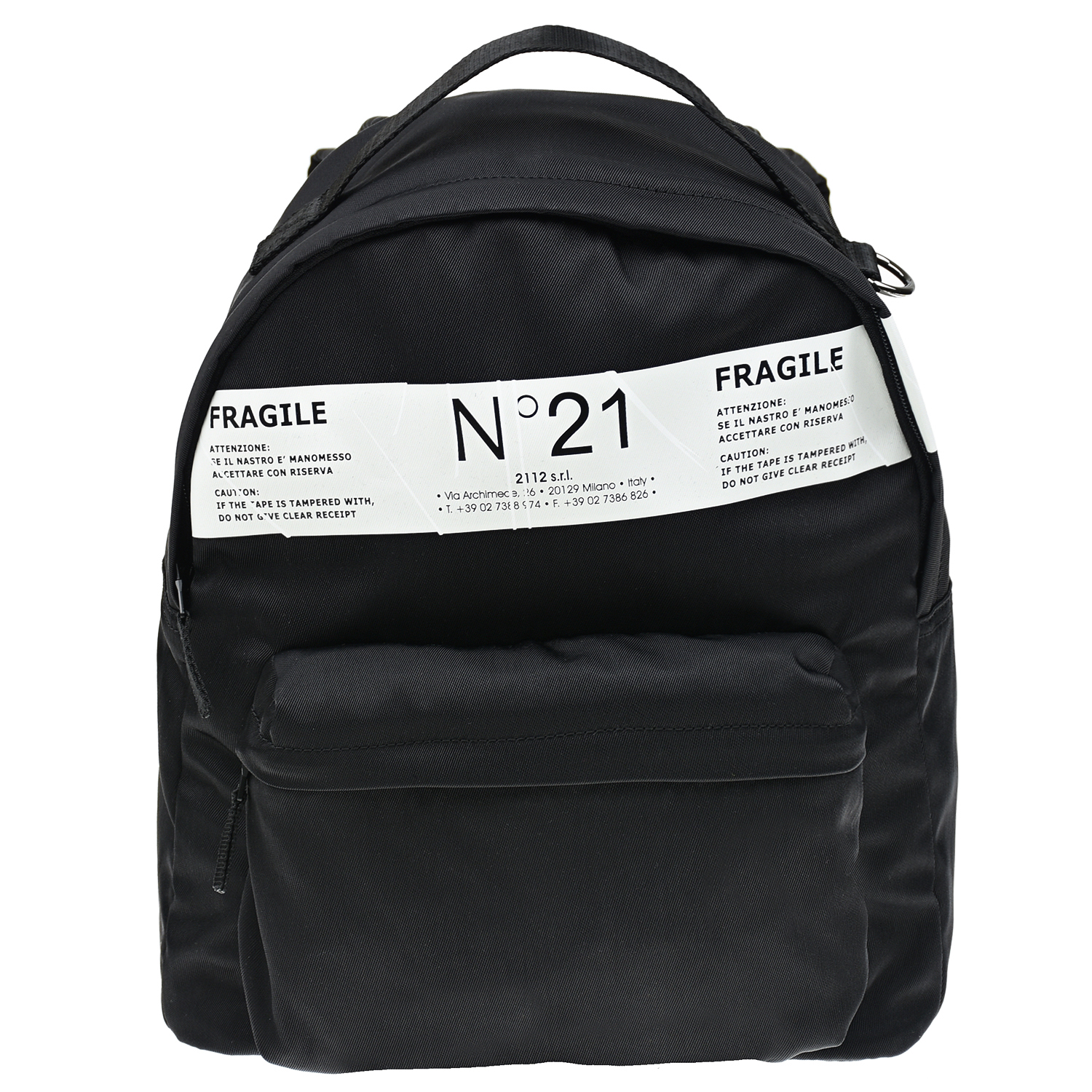 Черный рюкзак с белым логотипом, 35x27x14 см No. 21 детский, размер unica