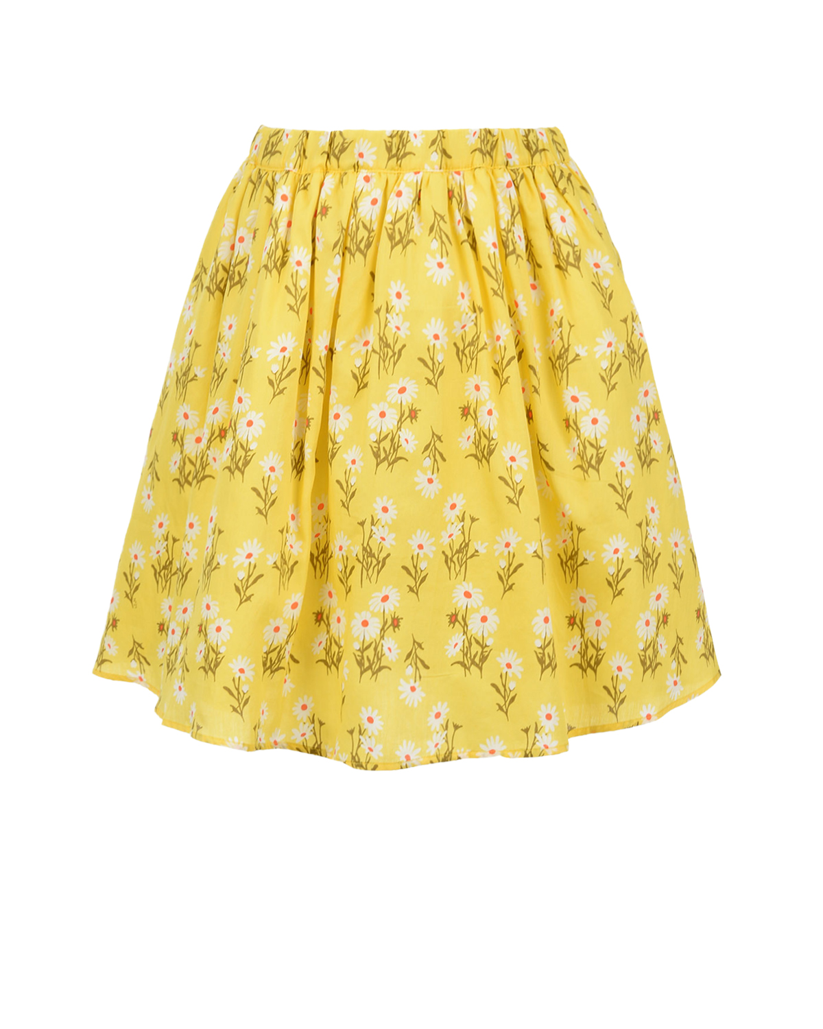 Желтая юбка с цветочным принтом No. 21 детская, размер 128 - фото 1