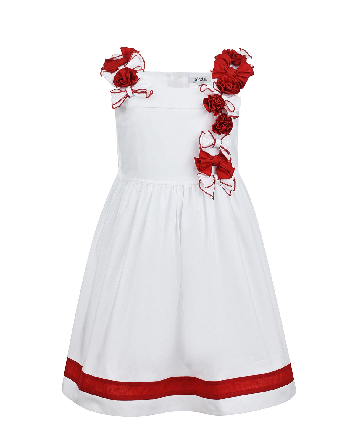 Белое платье с красными цветами Aletta детское, размер 98 - фото 1