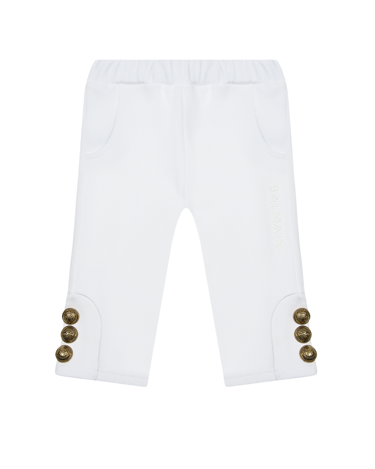 Белые спортивные брюки для девочек Balmain детские, размер 68, цвет нет цвета - фото 1