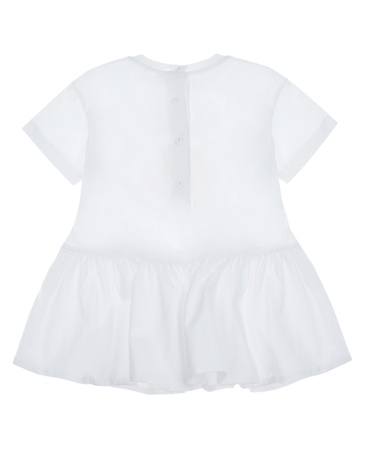 Белое платье с золотистым логотипом Balmain детское, размер 68, цвет нет цвета - фото 2