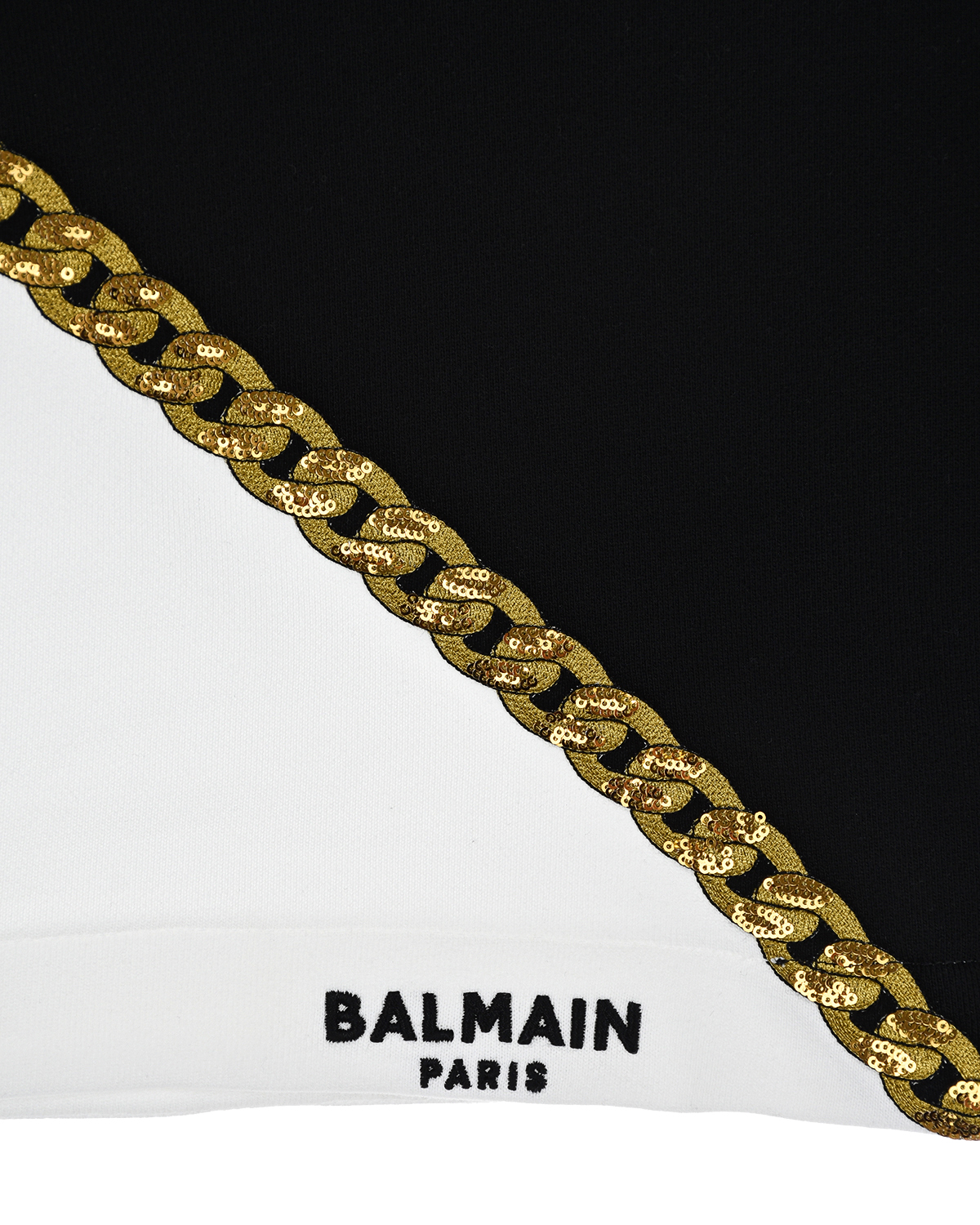 Черно-белый укороченный свитшот Balmain детское, размер 152, цвет нет цвета - фото 3