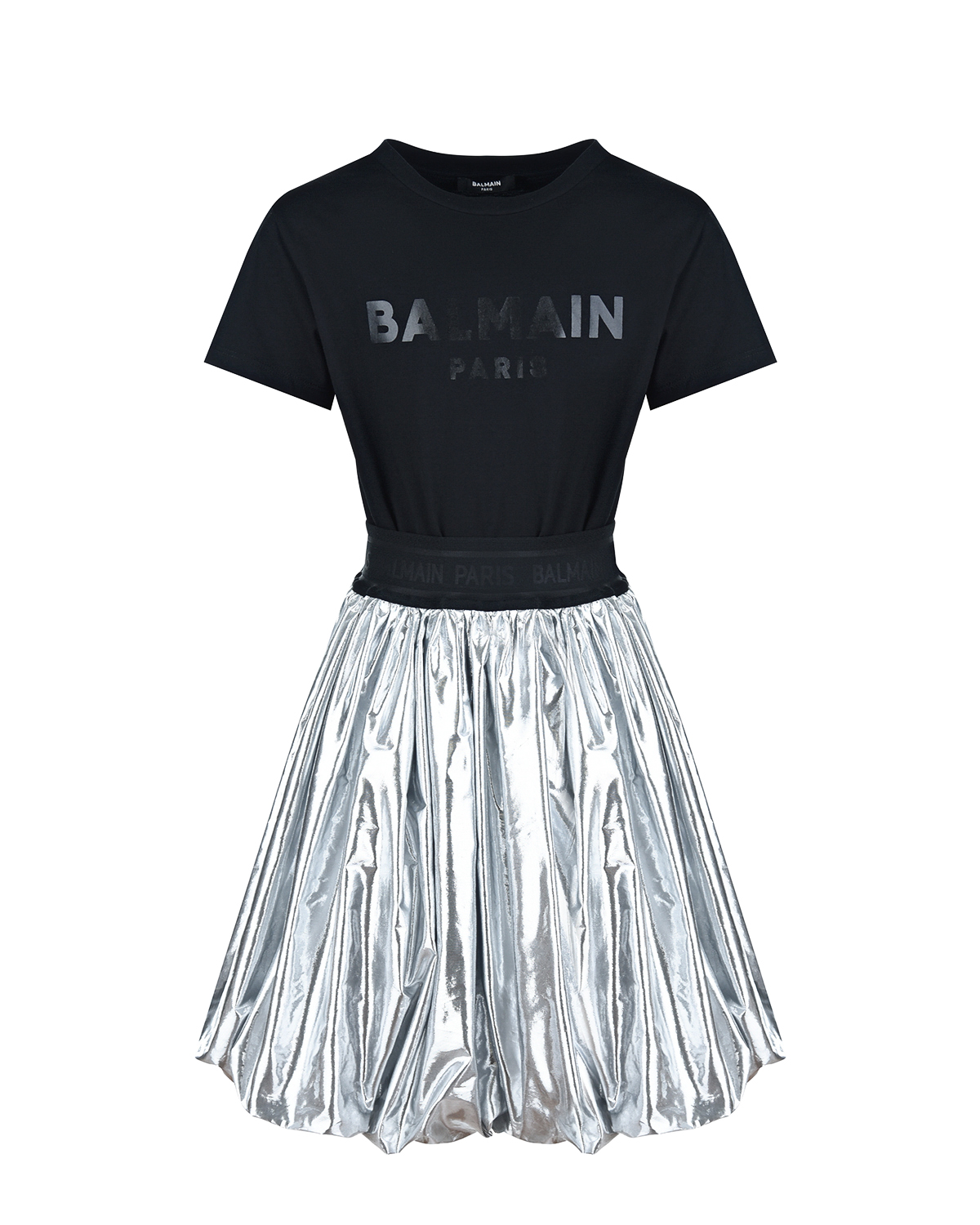Платье с серебристой юбкой Balmain детское, размер 152, цвет нет цвета - фото 1