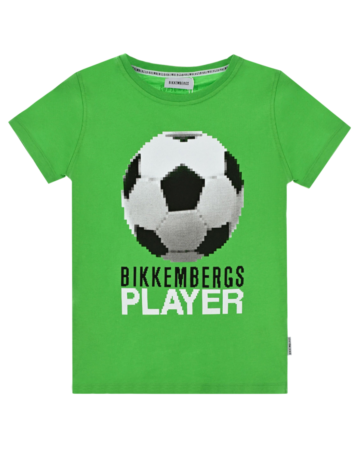 Зеленая футболка с принтом "футбольный мяч" Bikkembergs детская, размер 116, цвет зеленый - фото 1