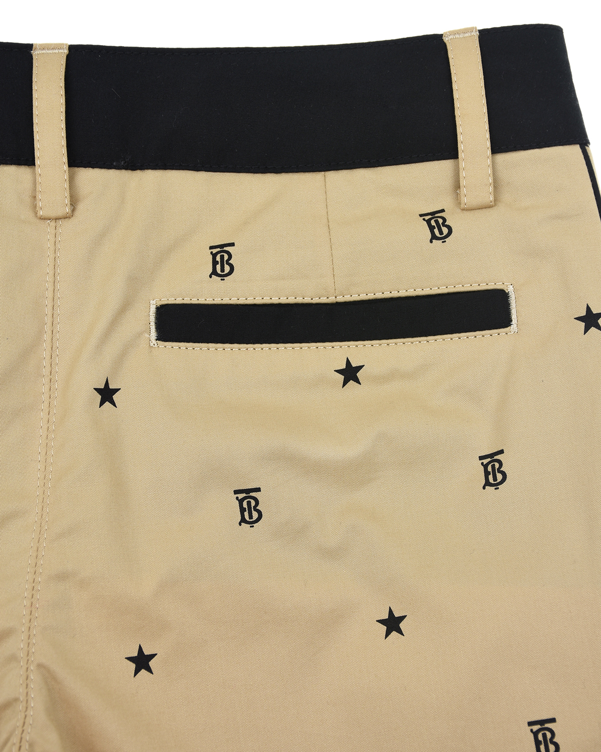 Бежевые шорты с принтом "звезды" Burberry детские, размер 128, цвет бежевый - фото 4
