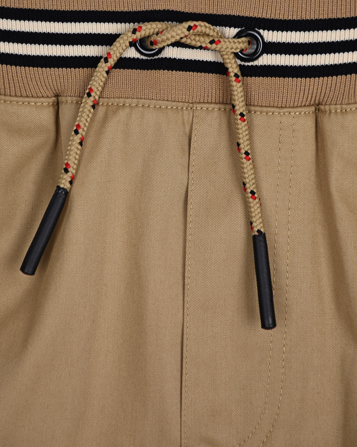Бежевые шорты с поясом в полоску Burberry детские, размер 98, цвет бежевый - фото 5