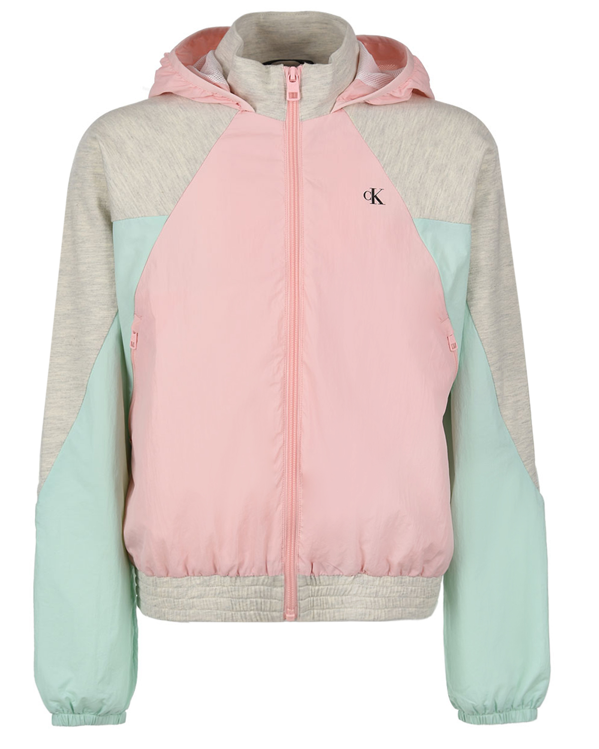 Спортивная куртка колорблок на молнии Calvin Klein детская, размер 140, цвет мультиколор - фото 1