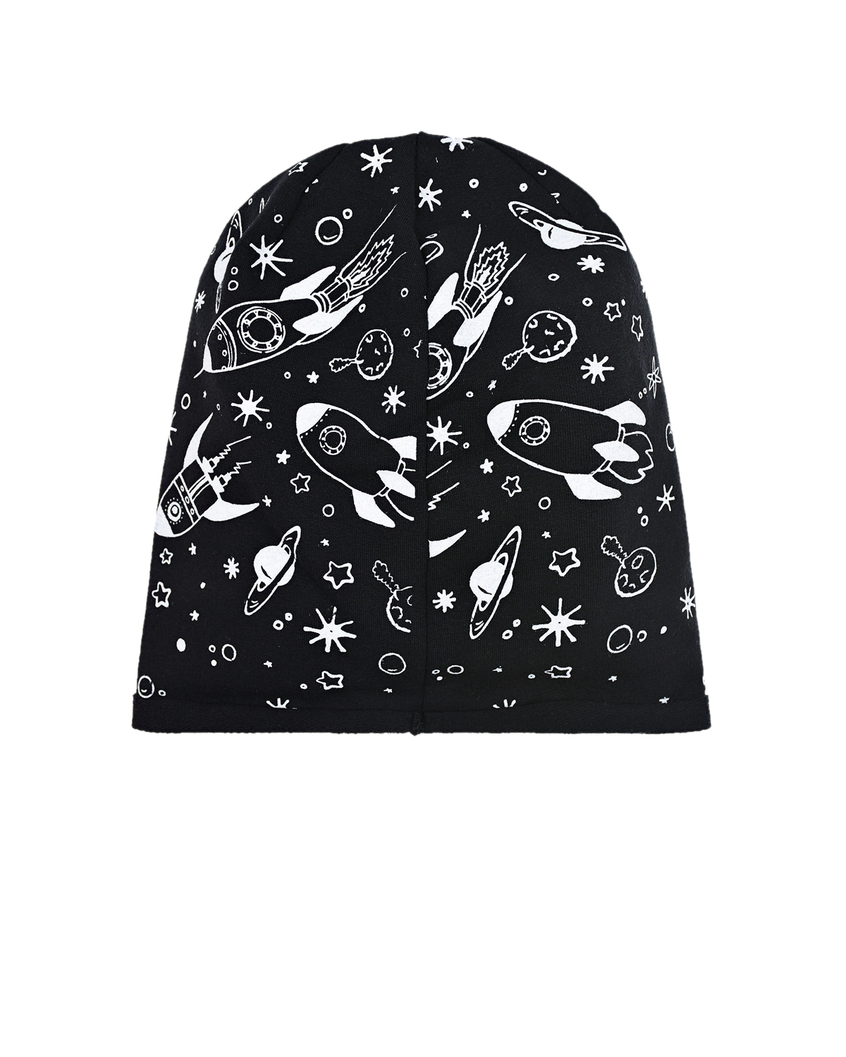Черная шапка с принтом "Космос" Catya детская, размер 49, цвет черный - фото 2