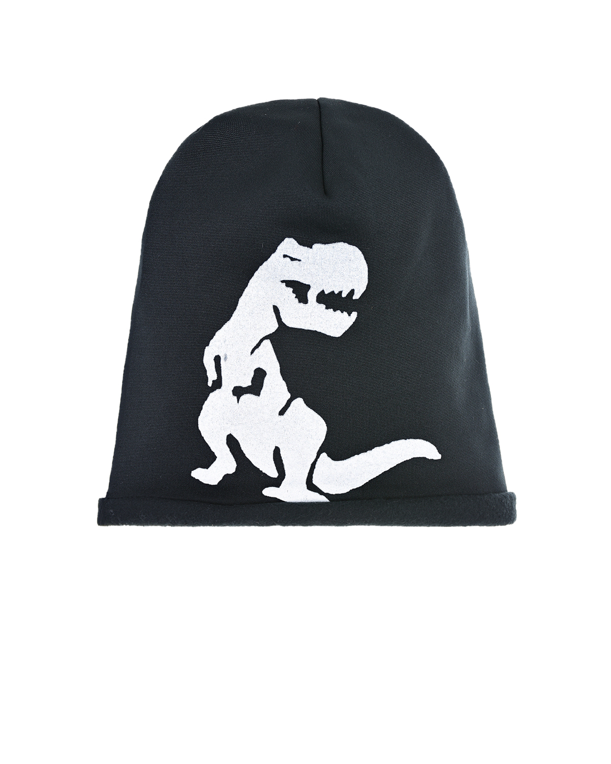 Черная шапка с принтом "Динозавр" Catya детская, размер 49, цвет черный - фото 1