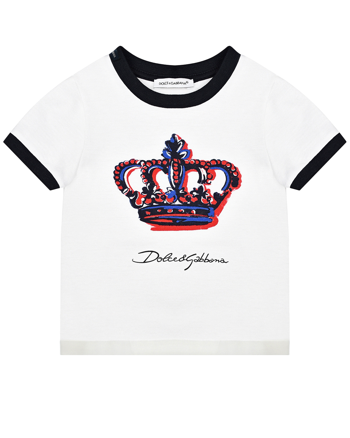 Белая футболка с принтом "корона" Dolce&Gabbana детская, размер 104, цвет белый - фото 1