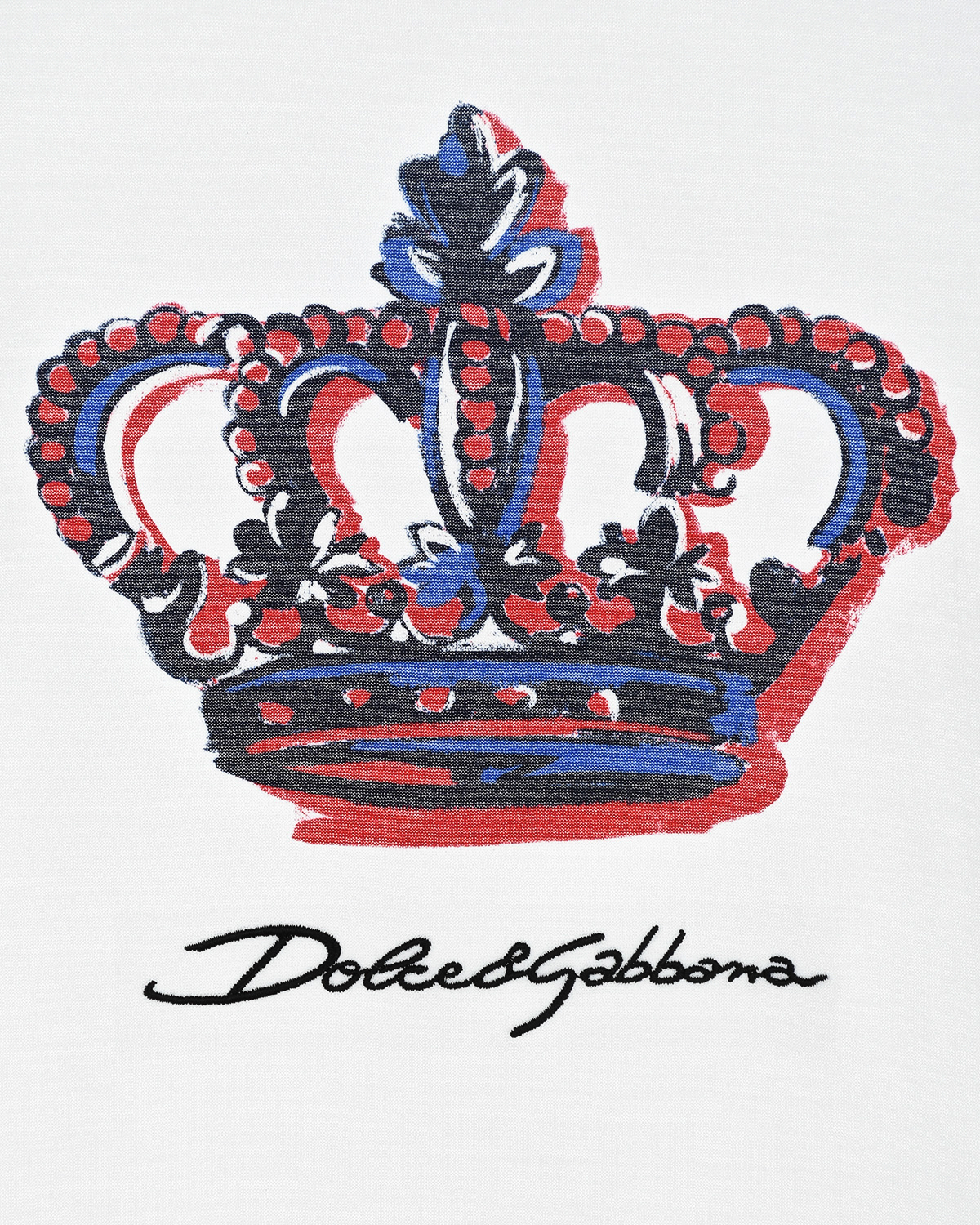 Белая футболка с принтом "корона" Dolce&Gabbana детская, размер 104, цвет белый - фото 3